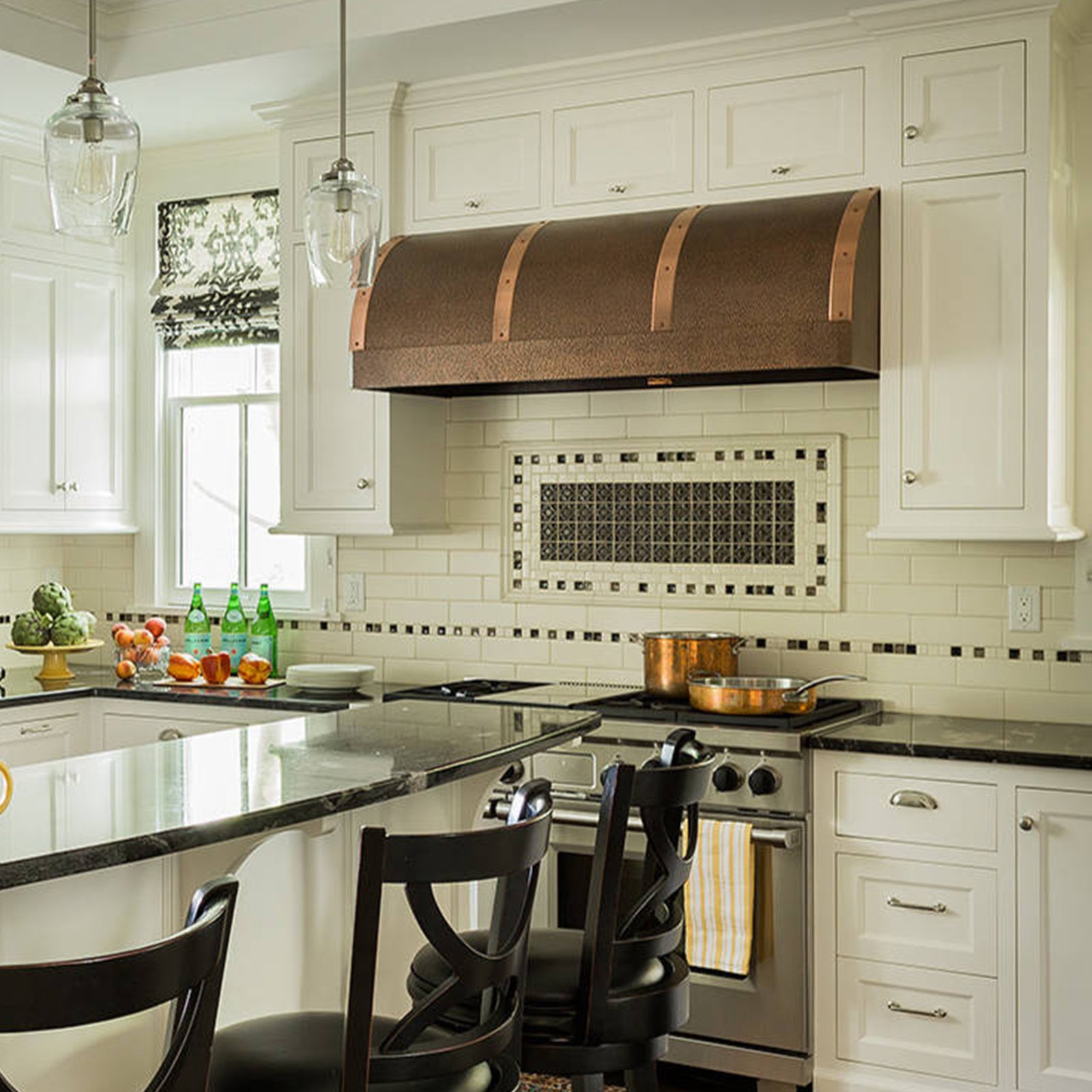 Custom copper range hood