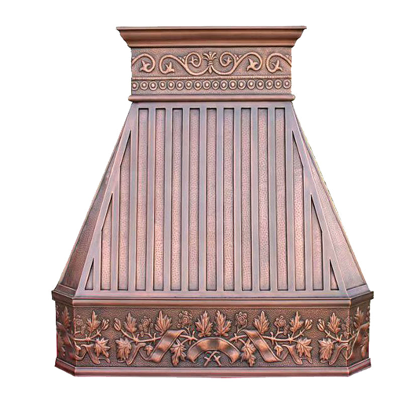 Designer copper range hood