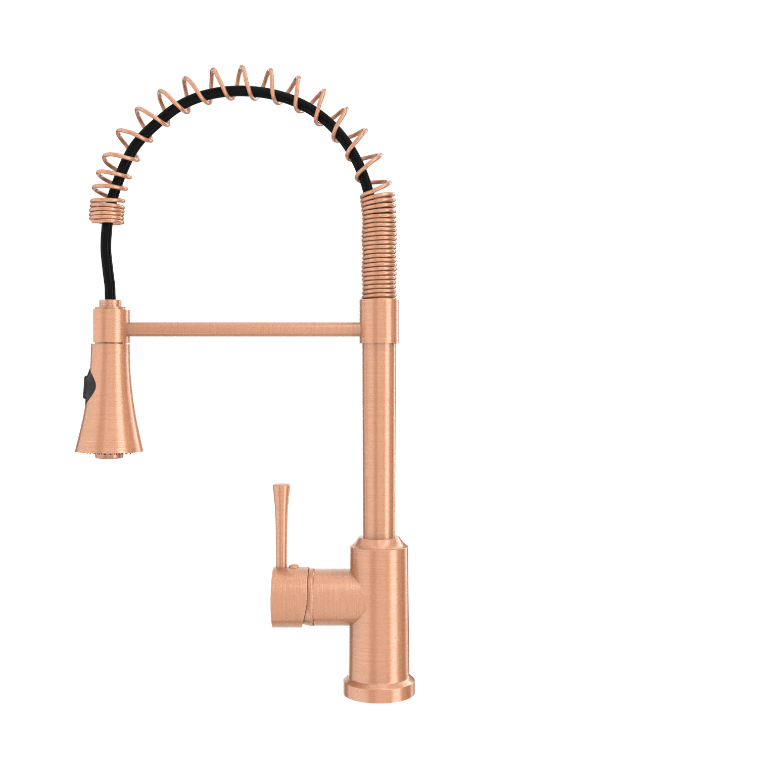 Copper Kitchen Faucet with Soap Dispenser, Single Handle Solid Brass High Arc Pull Down Sprayer Head Kitchen Sink Faucets with Deck Plate