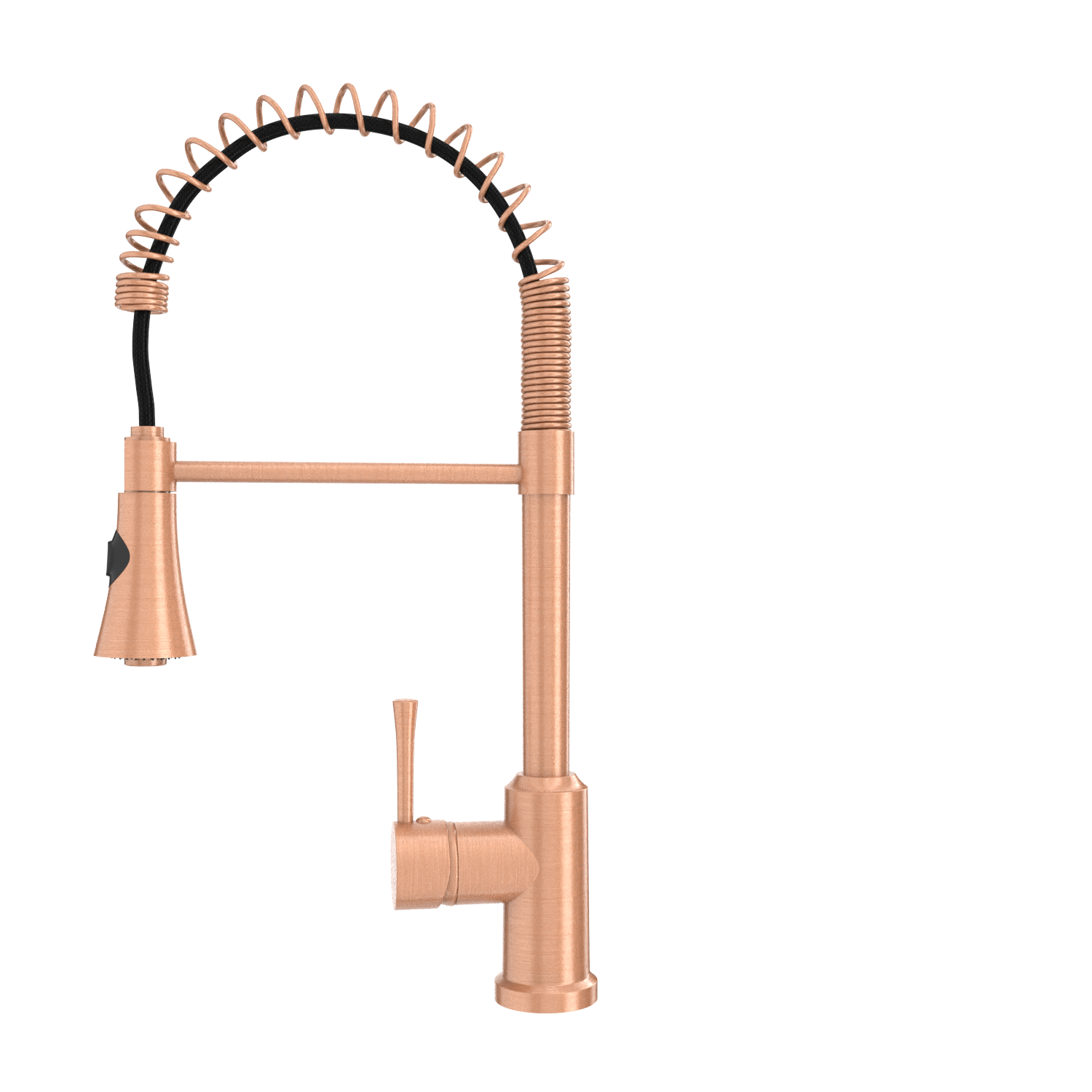 Copper Kitchen Faucet with Soap Dispenser, Single Handle Solid Brass High Arc Pull Down Sprayer Head Kitchen Sink Faucets with Deck Plate