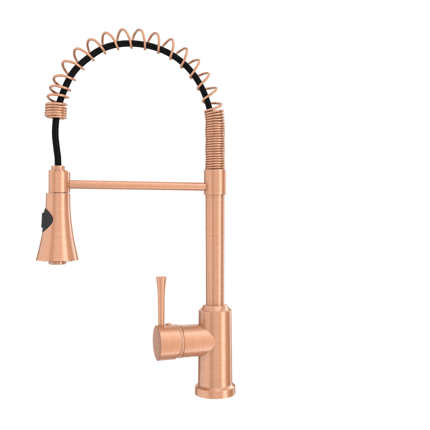 Copper Kitchen Faucet with Soap Dispenser, Single Handle Solid Brass High Arc Pull Down Sprayer Head Kitchen Sink Faucets with Deck Plate