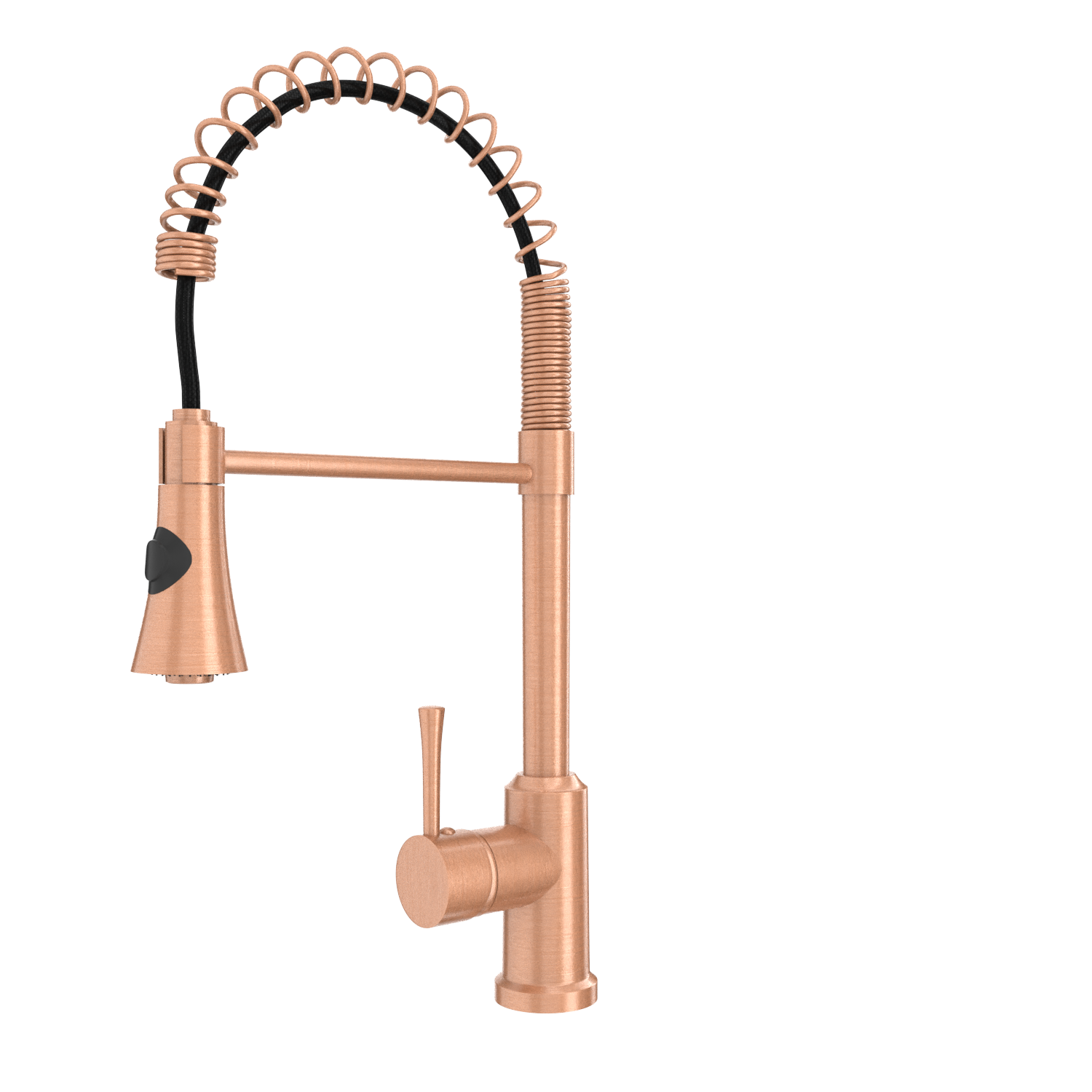 Copper Kitchen Faucet with Soap Dispenser, Single Handle Solid Brass High Arc Pull Down Sprayer Head Kitchen Sink Faucets with Deck Plate