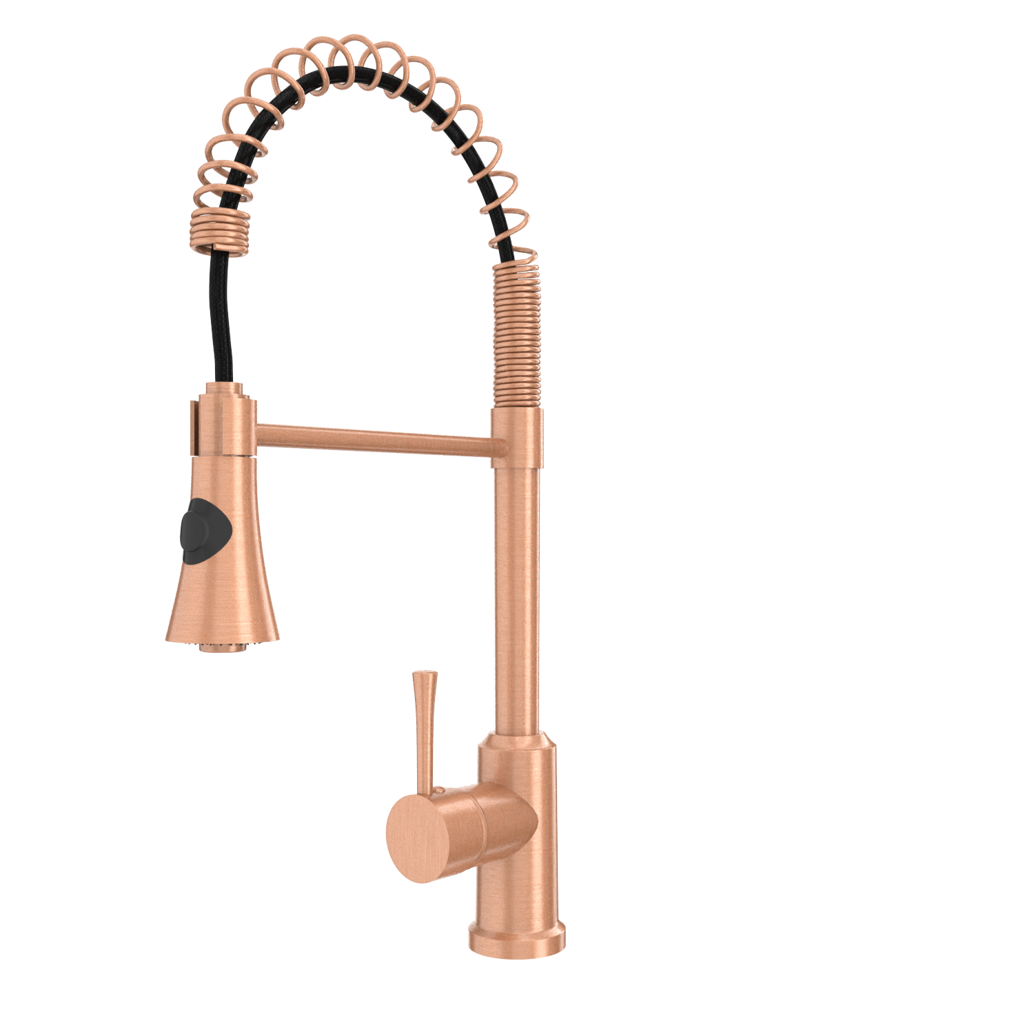 Copper Kitchen Faucet with Soap Dispenser, Single Handle Solid Brass High Arc Pull Down Sprayer Head Kitchen Sink Faucets with Deck Plate