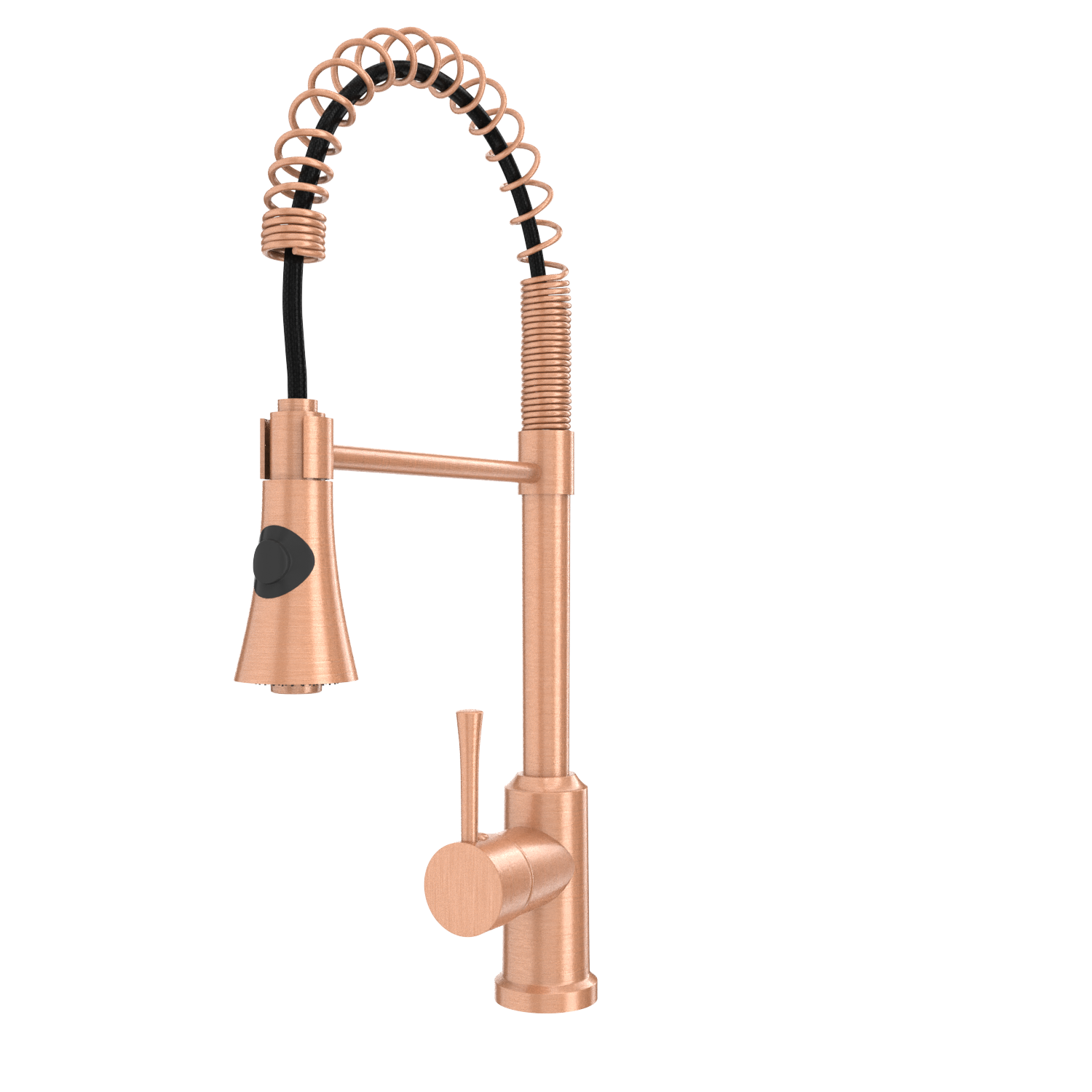 Copper Kitchen Faucet with Soap Dispenser, Single Handle Solid Brass High Arc Pull Down Sprayer Head Kitchen Sink Faucets with Deck Plate