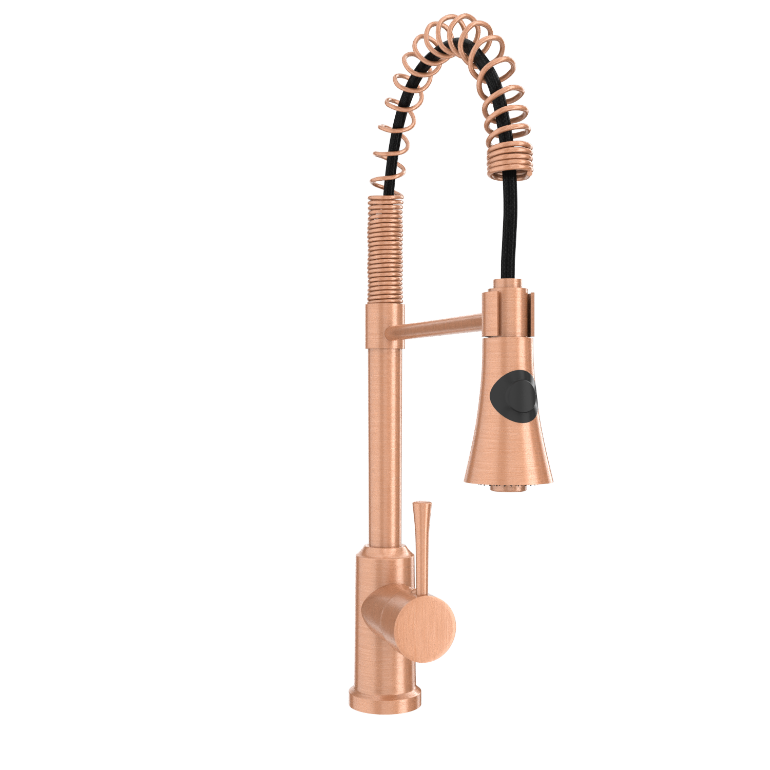 Copper Kitchen Faucet with Soap Dispenser, Single Handle Solid Brass High Arc Pull Down Sprayer Head Kitchen Sink Faucets with Deck Plate