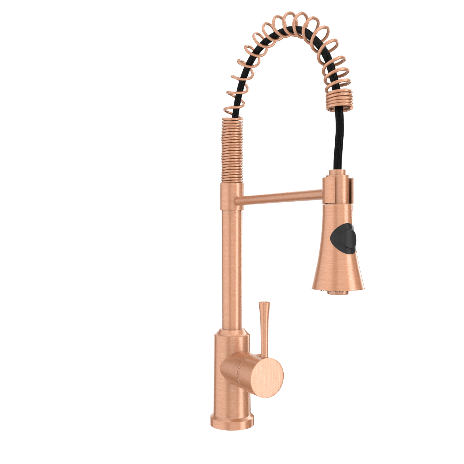 Copper Kitchen Faucet with Soap Dispenser, Single Handle Solid Brass High Arc Pull Down Sprayer Head Kitchen Sink Faucets with Deck Plate