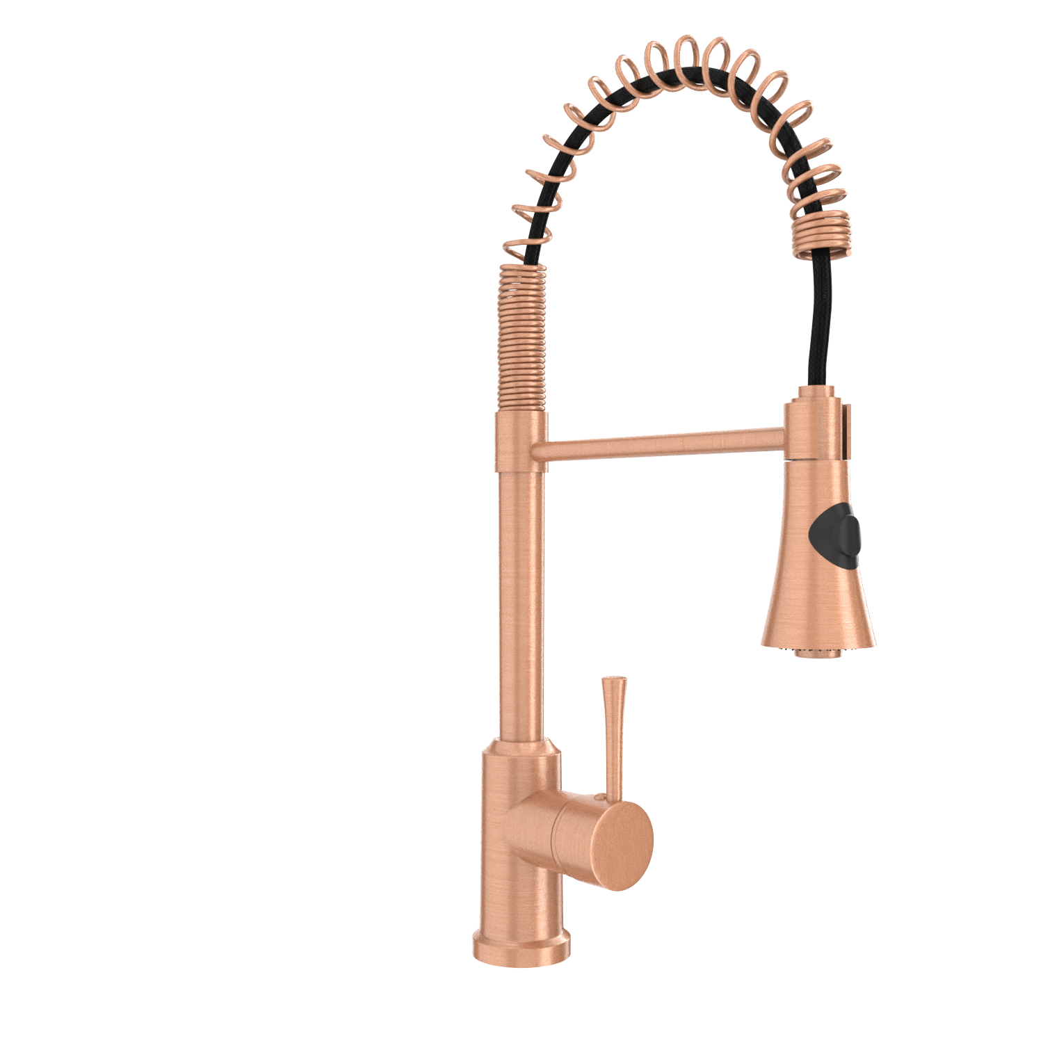 Copper Kitchen Faucet with Soap Dispenser, Single Handle Solid Brass High Arc Pull Down Sprayer Head Kitchen Sink Faucets with Deck Plate