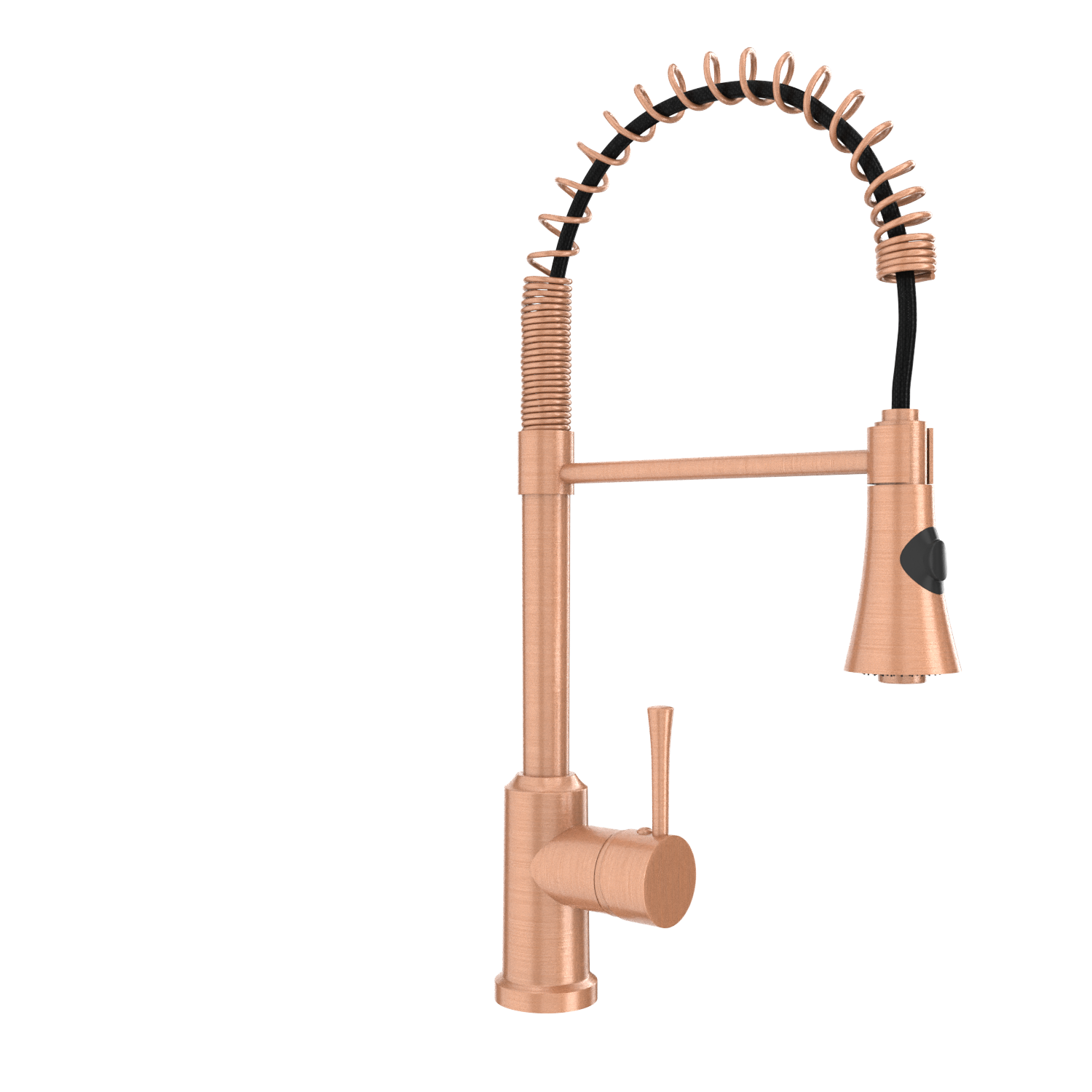 Copper Kitchen Faucet with Soap Dispenser, Single Handle Solid Brass High Arc Pull Down Sprayer Head Kitchen Sink Faucets with Deck Plate