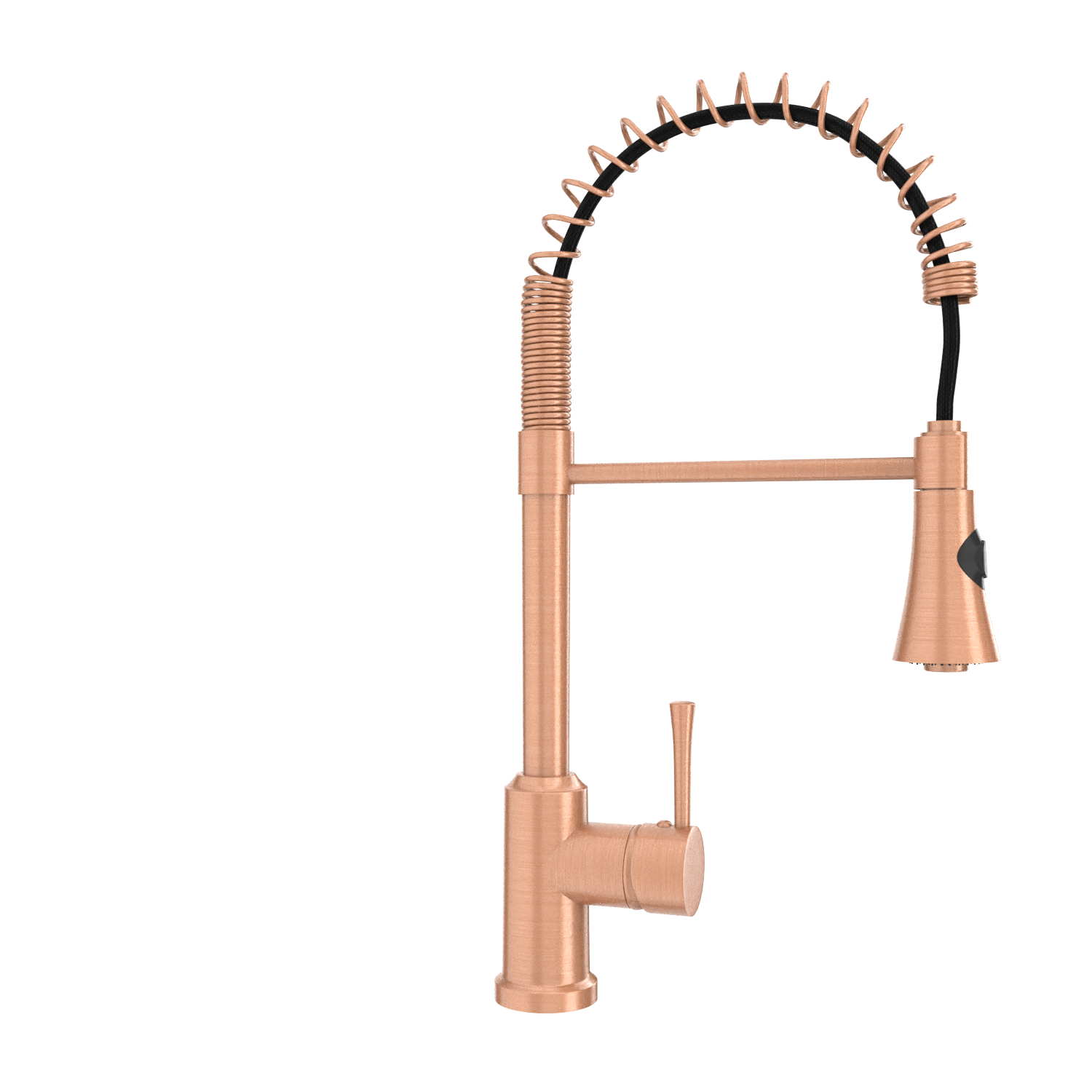 Copper Kitchen Faucet with Soap Dispenser, Single Handle Solid Brass High Arc Pull Down Sprayer Head Kitchen Sink Faucets with Deck Plate