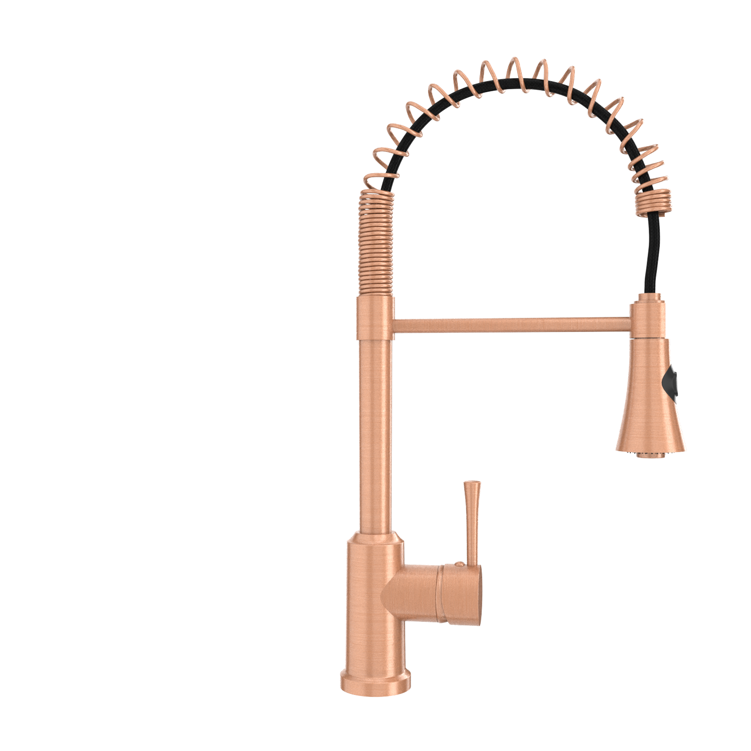 Copper Kitchen Faucet with Soap Dispenser, Single Handle Solid Brass High Arc Pull Down Sprayer Head Kitchen Sink Faucets with Deck Plate