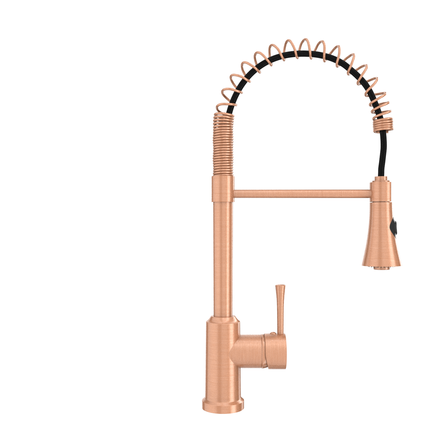 Copper Kitchen Faucet with Soap Dispenser, Single Handle Solid Brass High Arc Pull Down Sprayer Head Kitchen Sink Faucets with Deck Plate