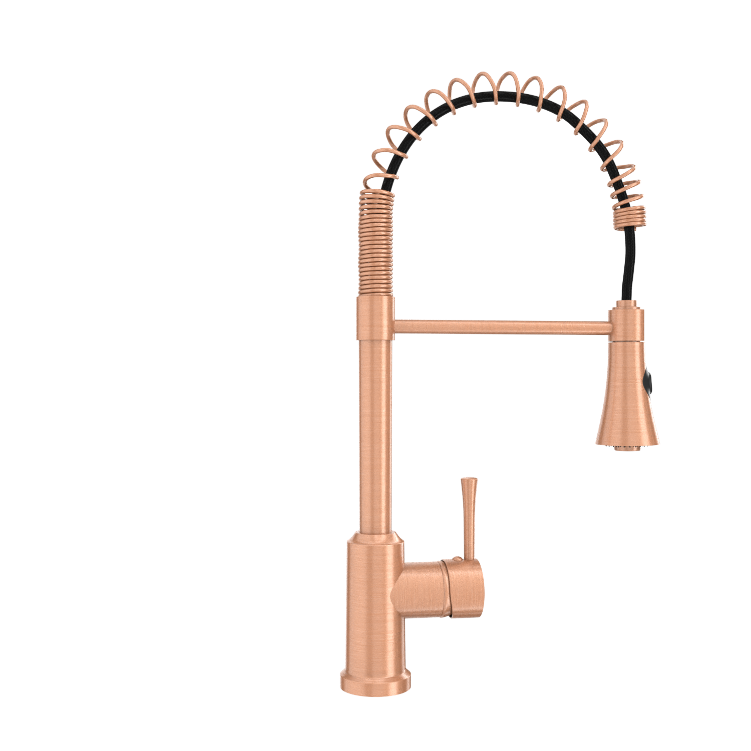 Copper Kitchen Faucet with Soap Dispenser, Single Handle Solid Brass High Arc Pull Down Sprayer Head Kitchen Sink Faucets with Deck Plate