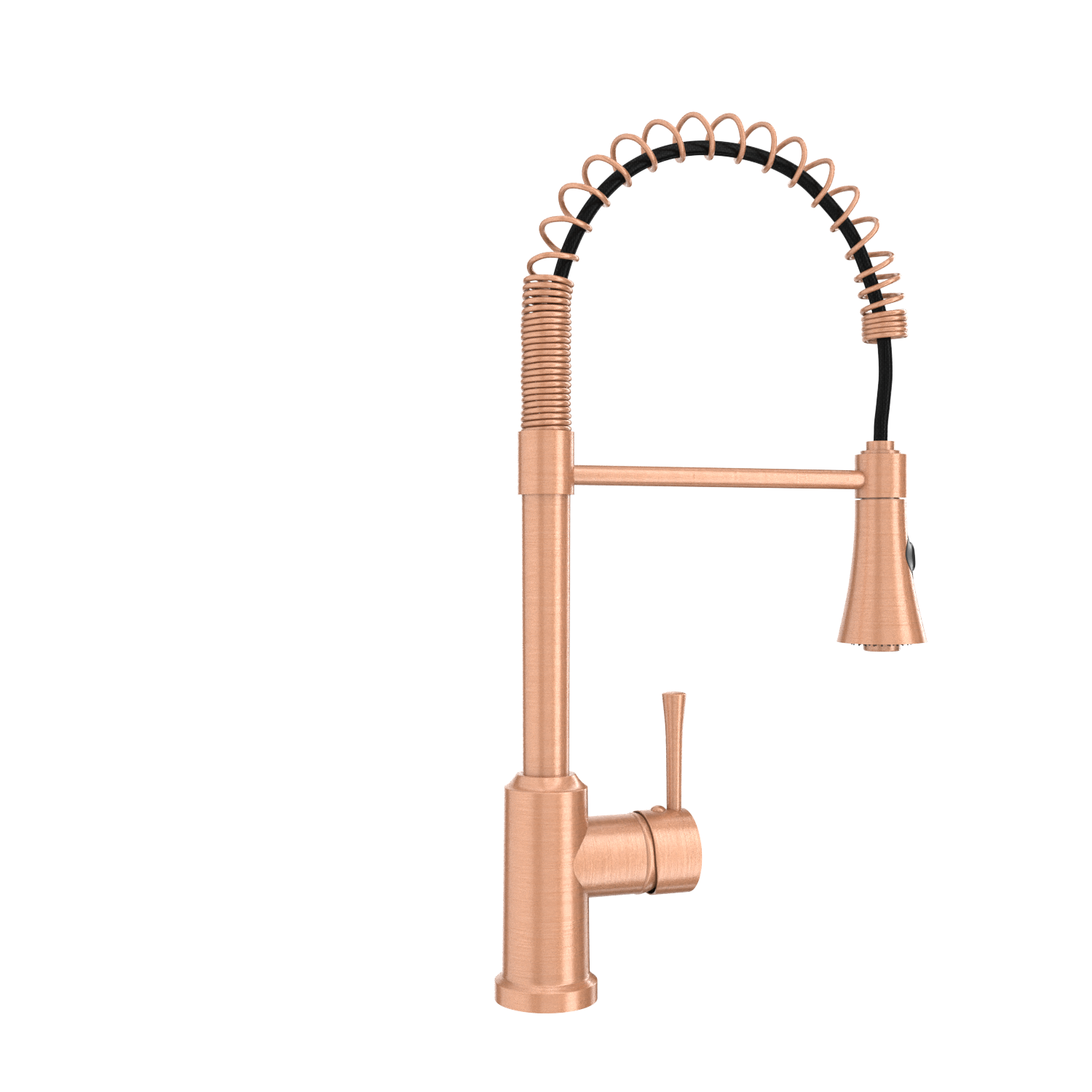 Copper Kitchen Faucet with Soap Dispenser, Single Handle Solid Brass High Arc Pull Down Sprayer Head Kitchen Sink Faucets with Deck Plate