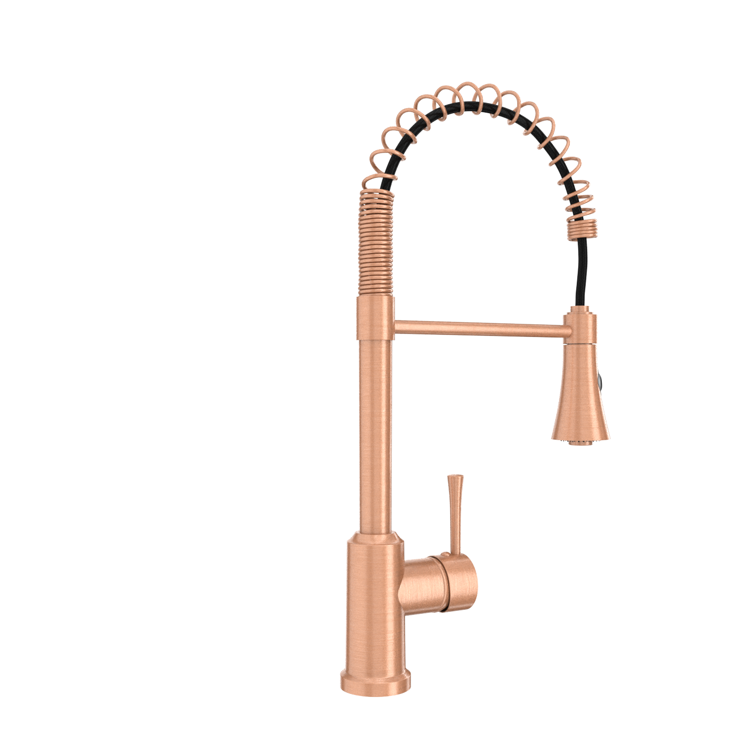 Copper Kitchen Faucet with Soap Dispenser, Single Handle Solid Brass High Arc Pull Down Sprayer Head Kitchen Sink Faucets with Deck Plate