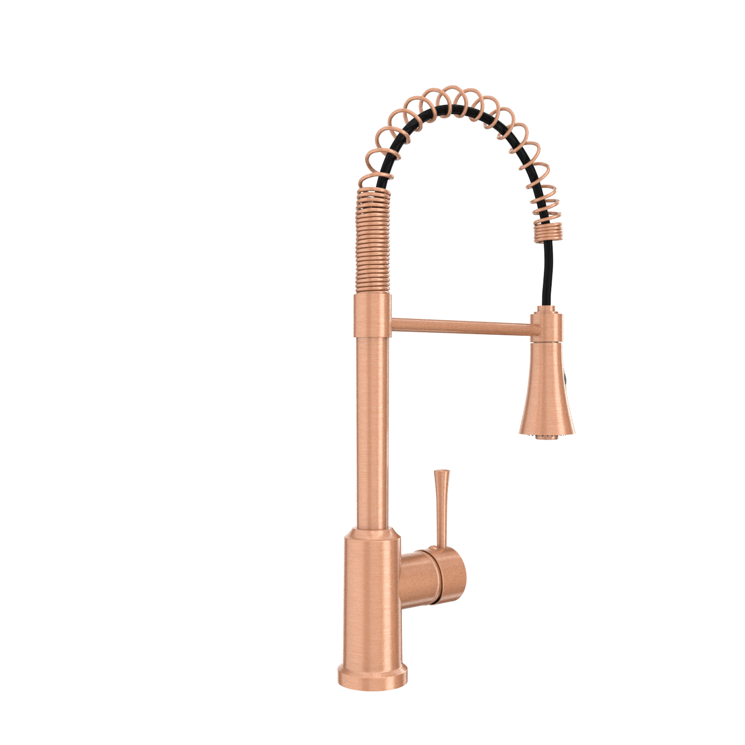 Copper Kitchen Faucet with Soap Dispenser, Single Handle Solid Brass High Arc Pull Down Sprayer Head Kitchen Sink Faucets with Deck Plate