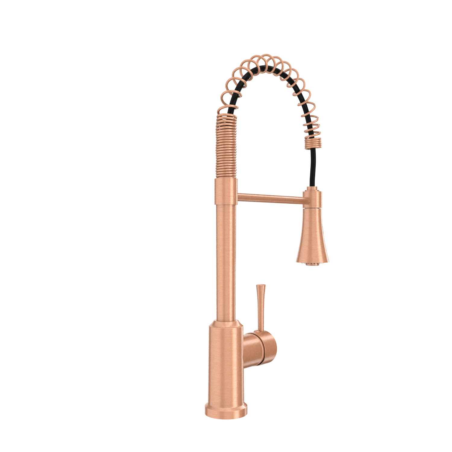 Copper Kitchen Faucet with Soap Dispenser, Single Handle Solid Brass High Arc Pull Down Sprayer Head Kitchen Sink Faucets with Deck Plate