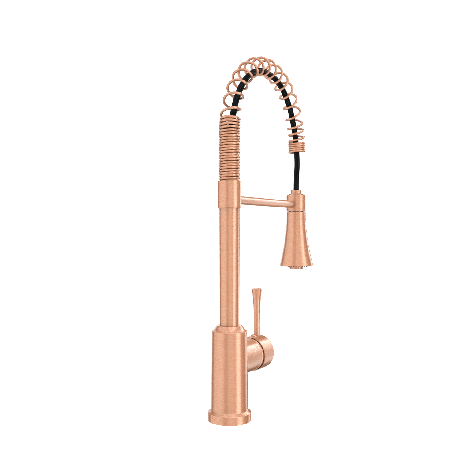 Copper Kitchen Faucet with Soap Dispenser, Single Handle Solid Brass High Arc Pull Down Sprayer Head Kitchen Sink Faucets with Deck Plate