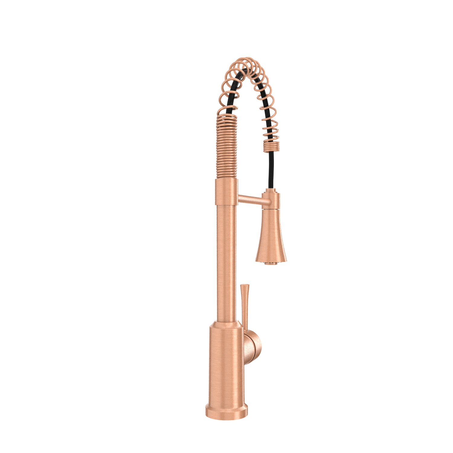 Copper Kitchen Faucet with Soap Dispenser, Single Handle Solid Brass High Arc Pull Down Sprayer Head Kitchen Sink Faucets with Deck Plate