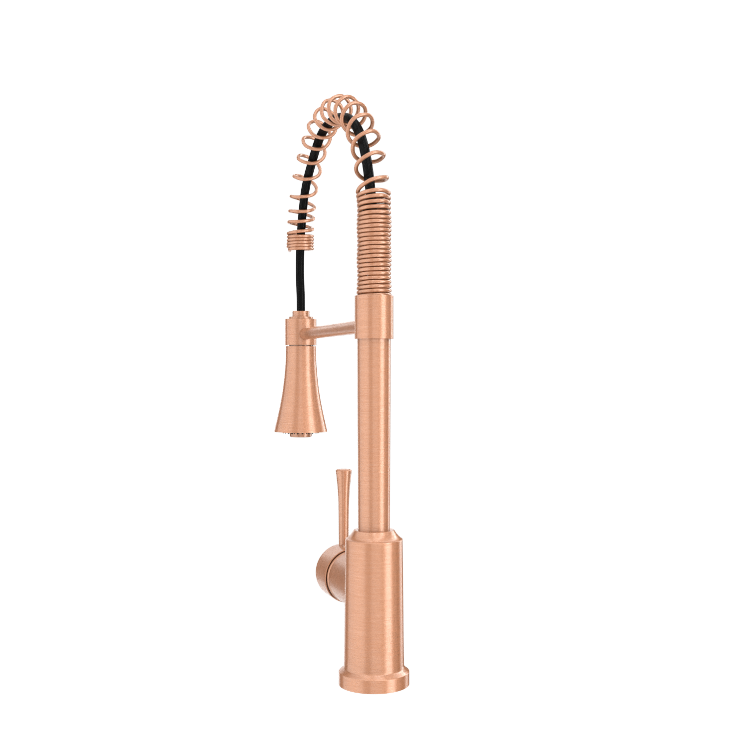 Copper Kitchen Faucet with Soap Dispenser, Single Handle Solid Brass High Arc Pull Down Sprayer Head Kitchen Sink Faucets with Deck Plate