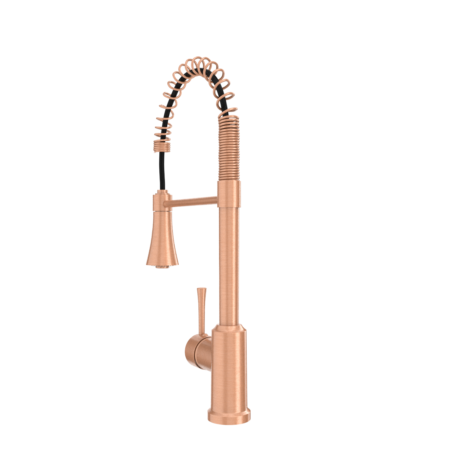 Copper Kitchen Faucet with Soap Dispenser, Single Handle Solid Brass High Arc Pull Down Sprayer Head Kitchen Sink Faucets with Deck Plate