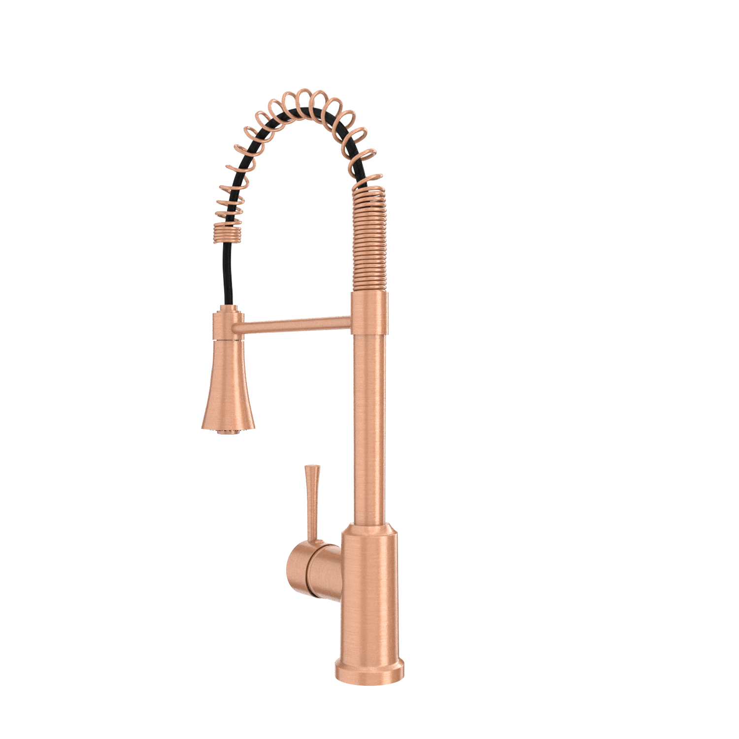 Copper Kitchen Faucet with Soap Dispenser, Single Handle Solid Brass High Arc Pull Down Sprayer Head Kitchen Sink Faucets with Deck Plate