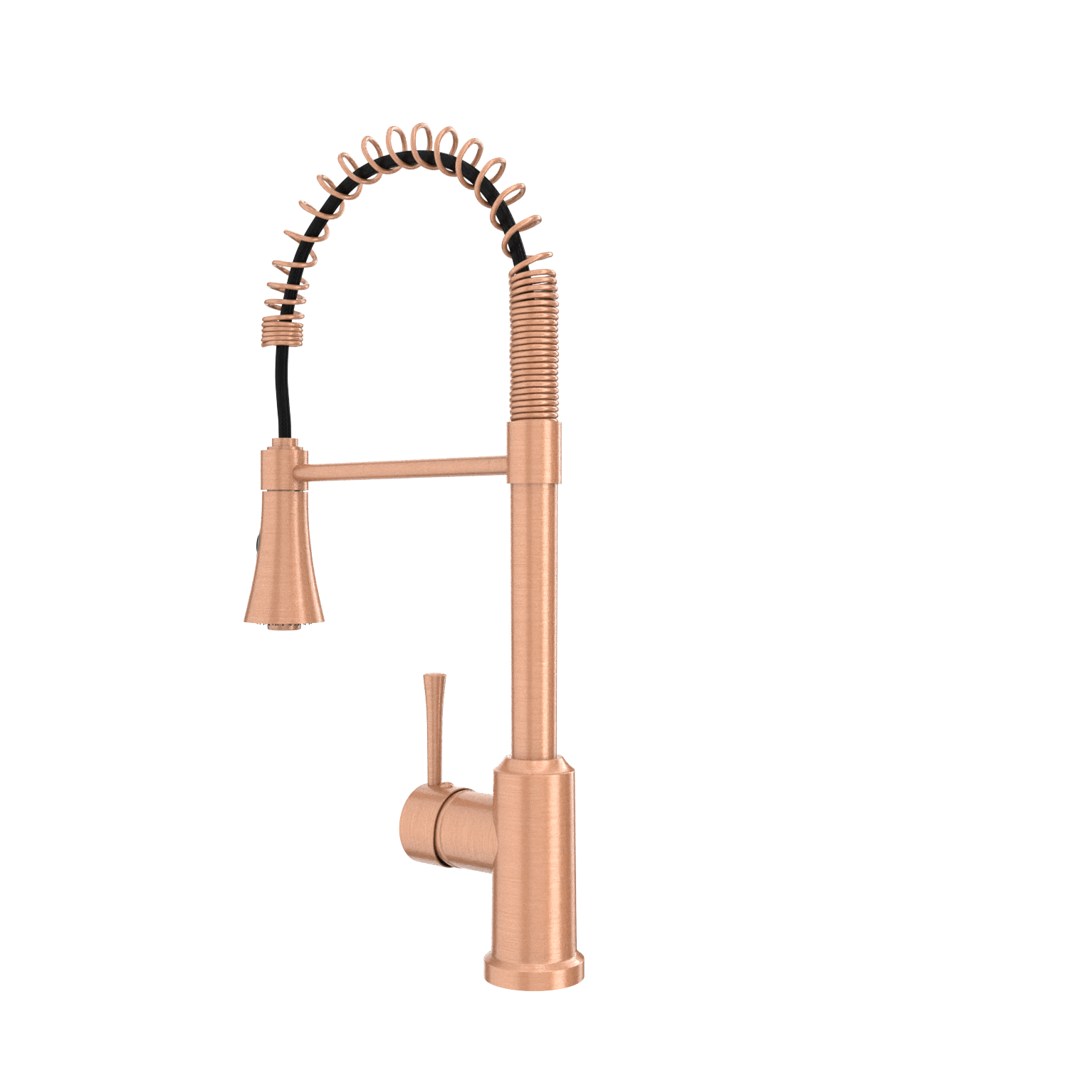 Copper Kitchen Faucet with Soap Dispenser, Single Handle Solid Brass High Arc Pull Down Sprayer Head Kitchen Sink Faucets with Deck Plate