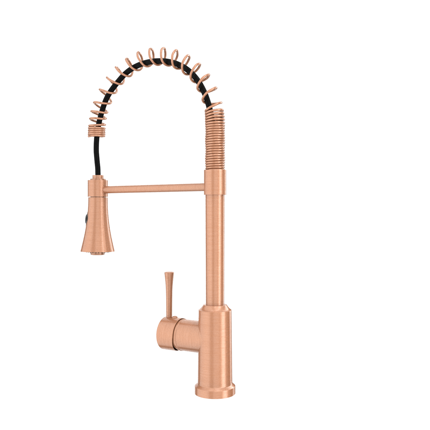 Copper Kitchen Faucet with Soap Dispenser, Single Handle Solid Brass High Arc Pull Down Sprayer Head Kitchen Sink Faucets with Deck Plate