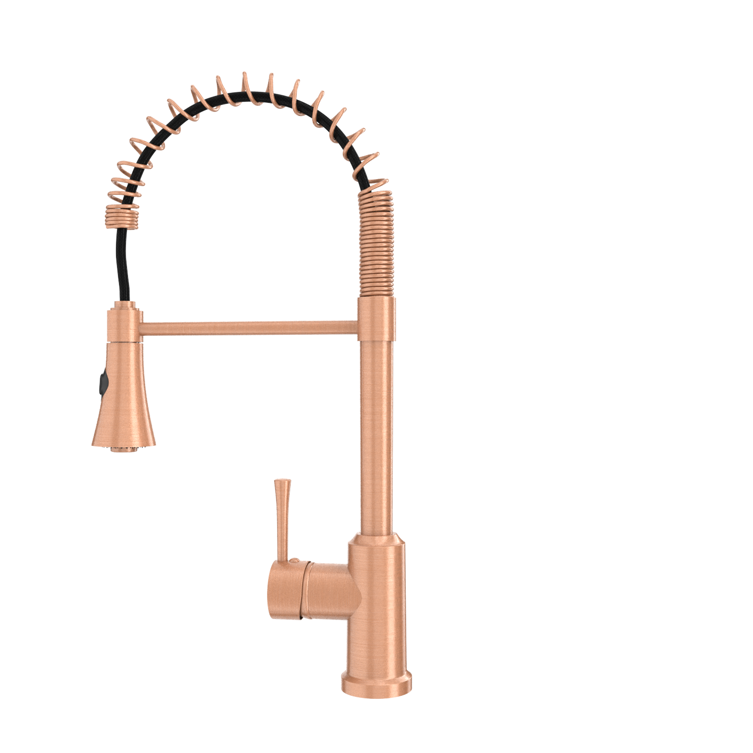 Copper Kitchen Faucet with Soap Dispenser, Single Handle Solid Brass High Arc Pull Down Sprayer Head Kitchen Sink Faucets with Deck Plate