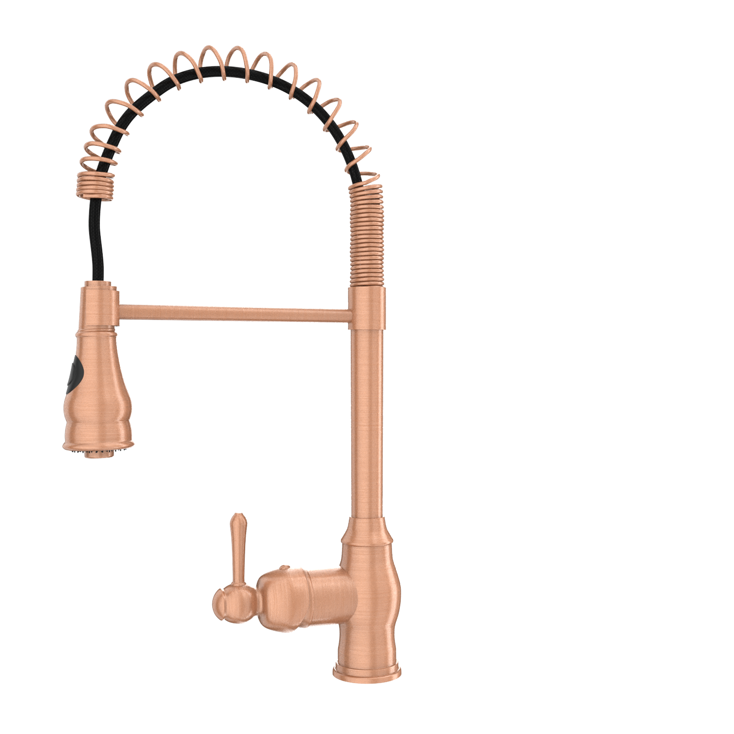 Copper Pre-Rinse Spring Kitchen Faucet, Single Level Solid Brass Kitchen Sink Faucets with Pull Down Sprayer - AK96518C