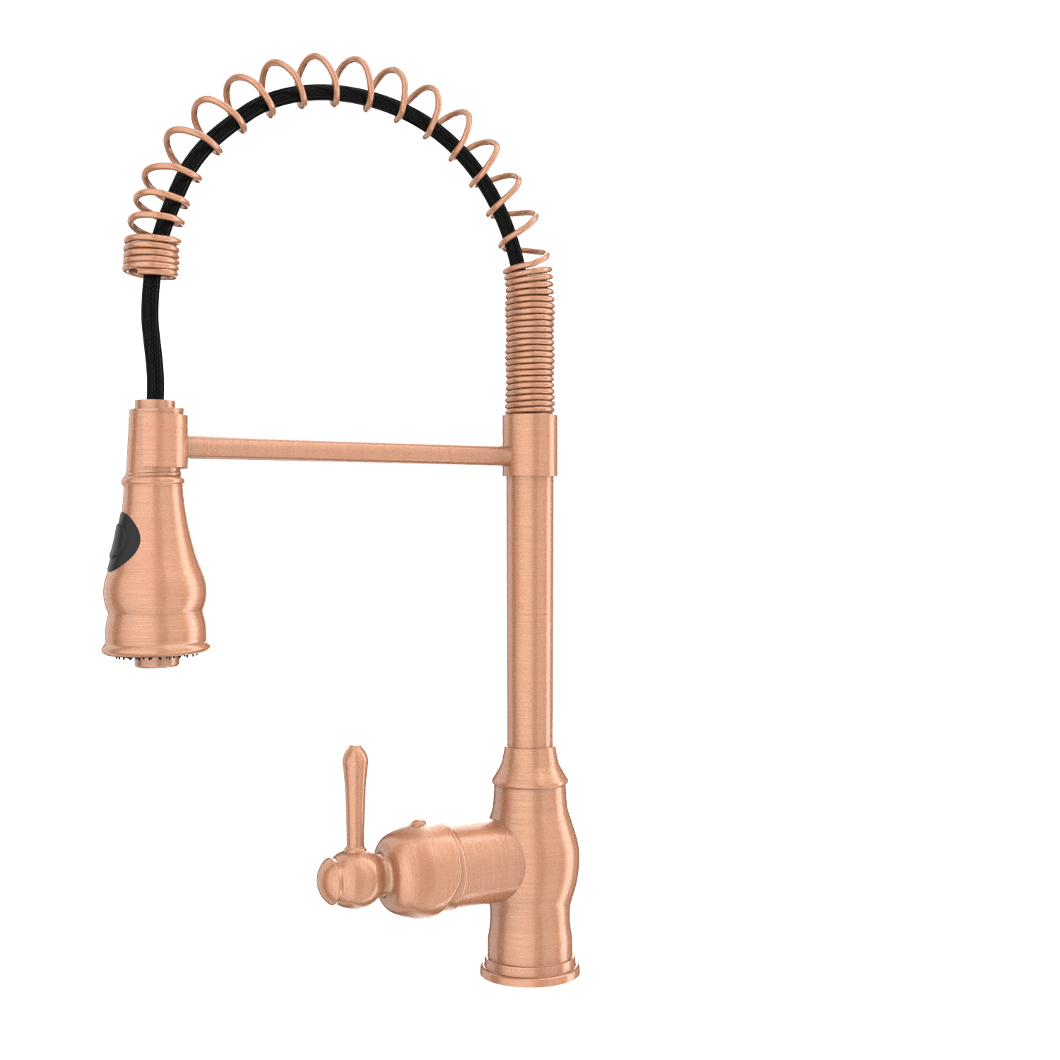 Copper Pre-Rinse Spring Kitchen Faucet, Single Level Solid Brass Kitchen Sink Faucets with Pull Down Sprayer - AK96518C