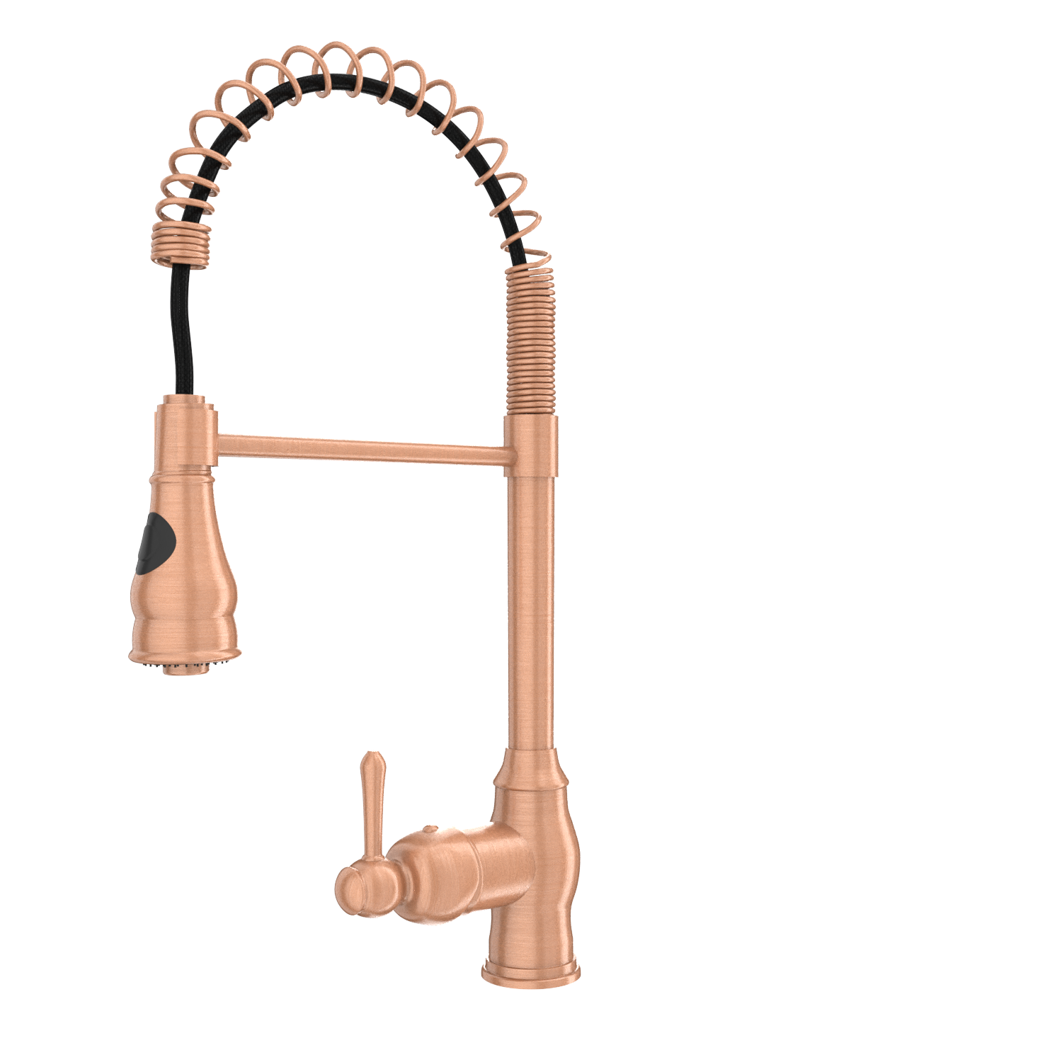 Copper Kitchen Faucet with Soap Dispenser, Single Handle Solid Brass High Arc Pull Down Sprayer Head Kitchen Sink Faucets with Deck Plate