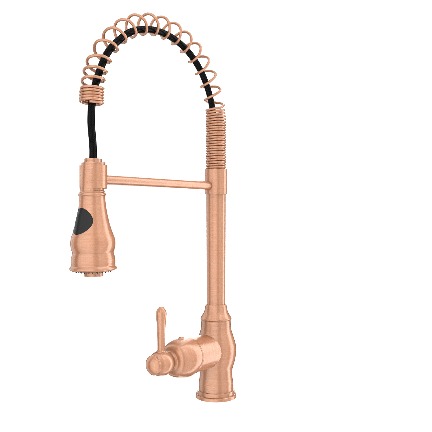 Copper Pre-Rinse Spring Kitchen Faucet, Single Level Solid Brass Kitchen Sink Faucets with Pull Down Sprayer - AK96518C