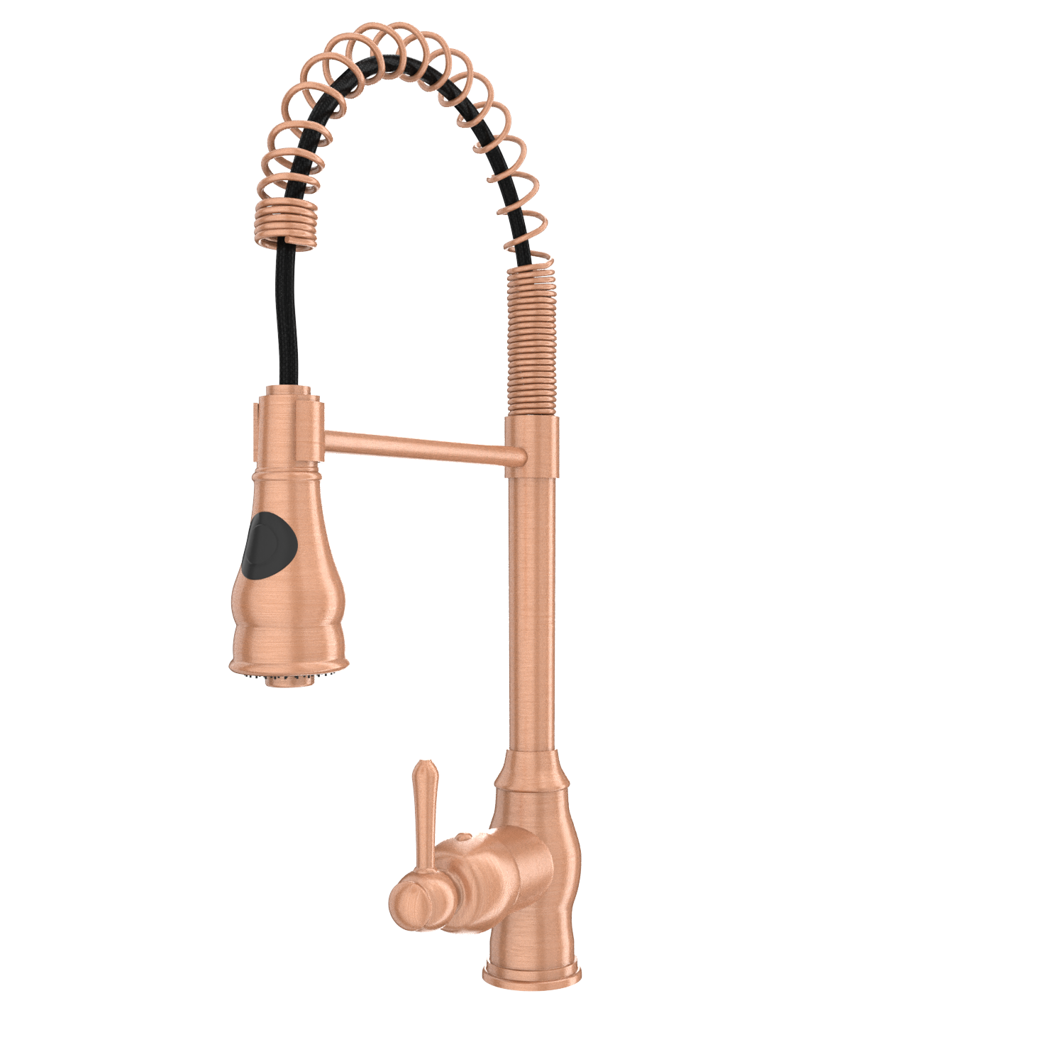 Copper Kitchen Faucet with Soap Dispenser, Single Handle Solid Brass High Arc Pull Down Sprayer Head Kitchen Sink Faucets with Deck Plate
