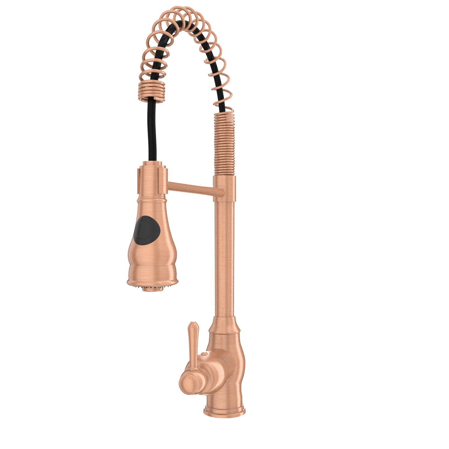 Copper Pre-Rinse Spring Kitchen Faucet, Single Level Solid Brass Kitchen Sink Faucets with Pull Down Sprayer - AK96518C