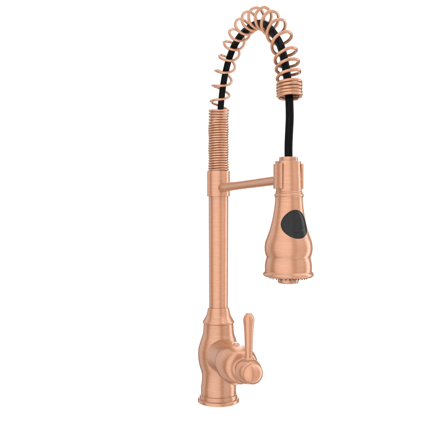 Copper Pre-Rinse Spring Kitchen Faucet, Single Level Solid Brass Kitchen Sink Faucets with Pull Down Sprayer - AK96518C