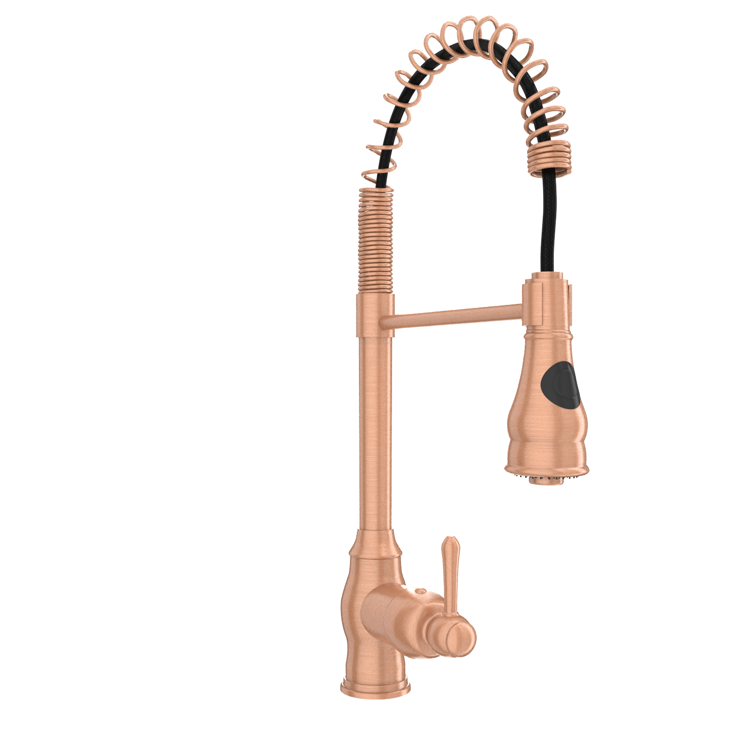 Copper Pre-Rinse Spring Kitchen Faucet, Single Level Solid Brass Kitchen Sink Faucets with Pull Down Sprayer - AK96518C