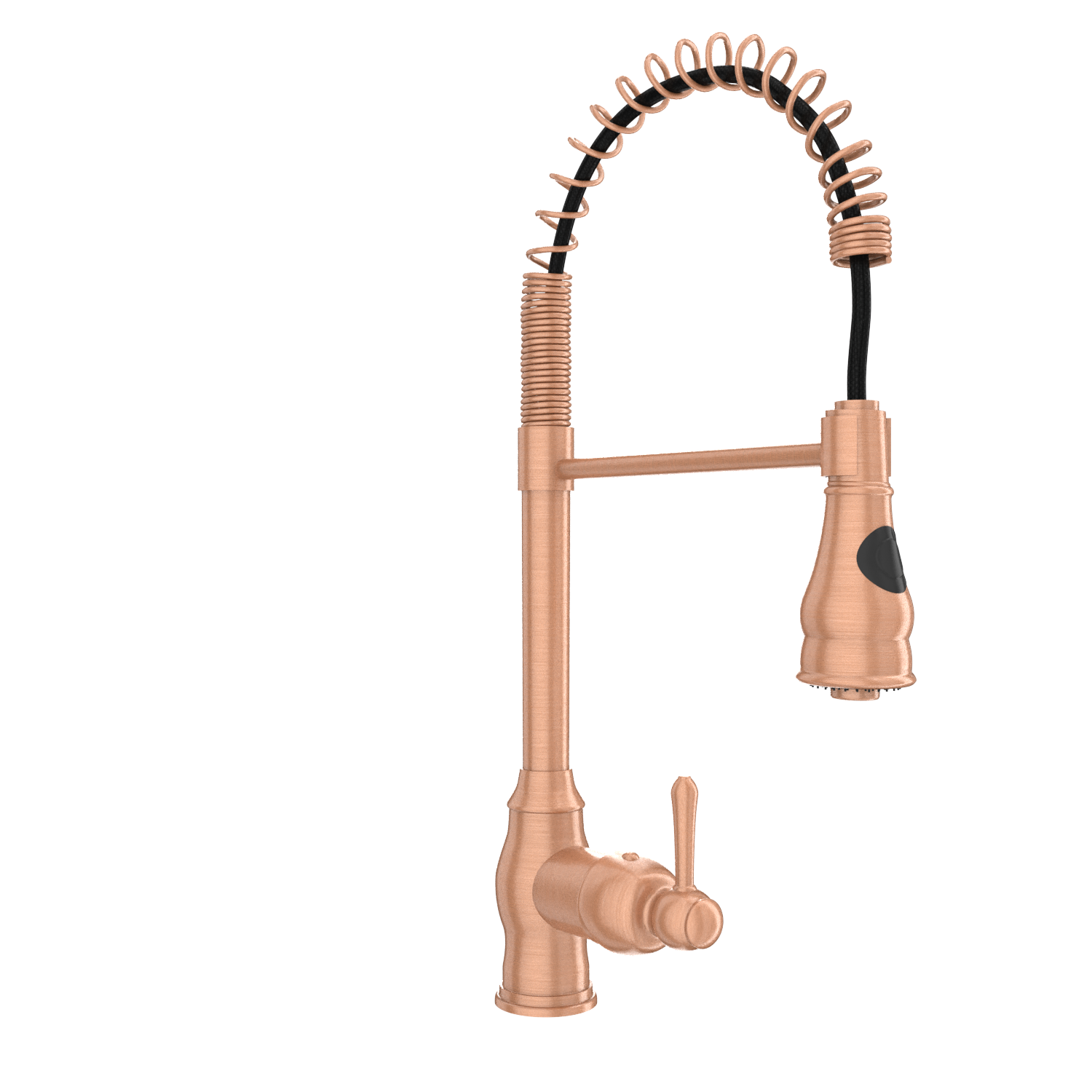 Copper Pre-Rinse Spring Kitchen Faucet, Single Level Solid Brass Kitchen Sink Faucets with Pull Down Sprayer - AK96518C