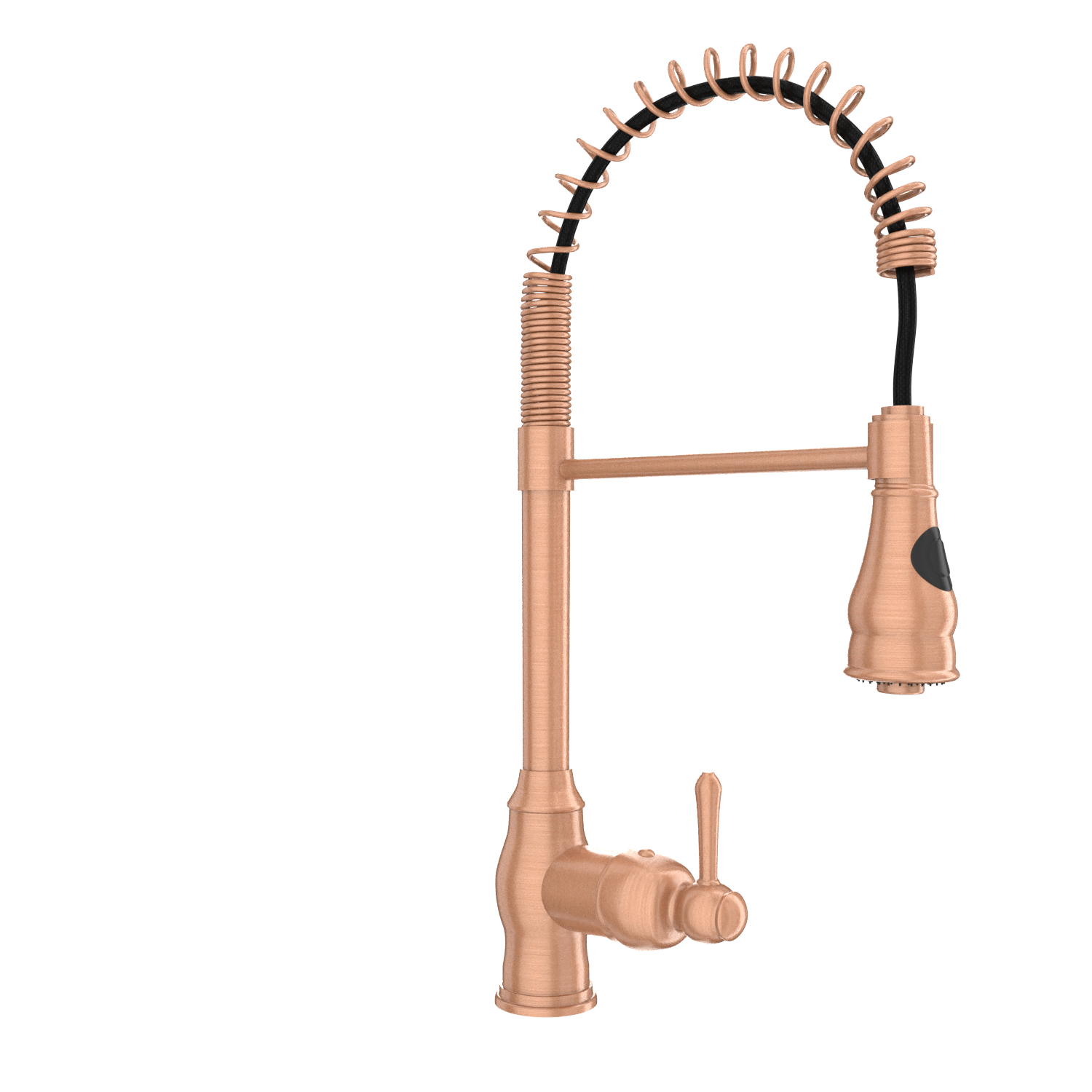 Copper Pre-Rinse Spring Kitchen Faucet, Single Level Solid Brass Kitchen Sink Faucets with Pull Down Sprayer - AK96518C