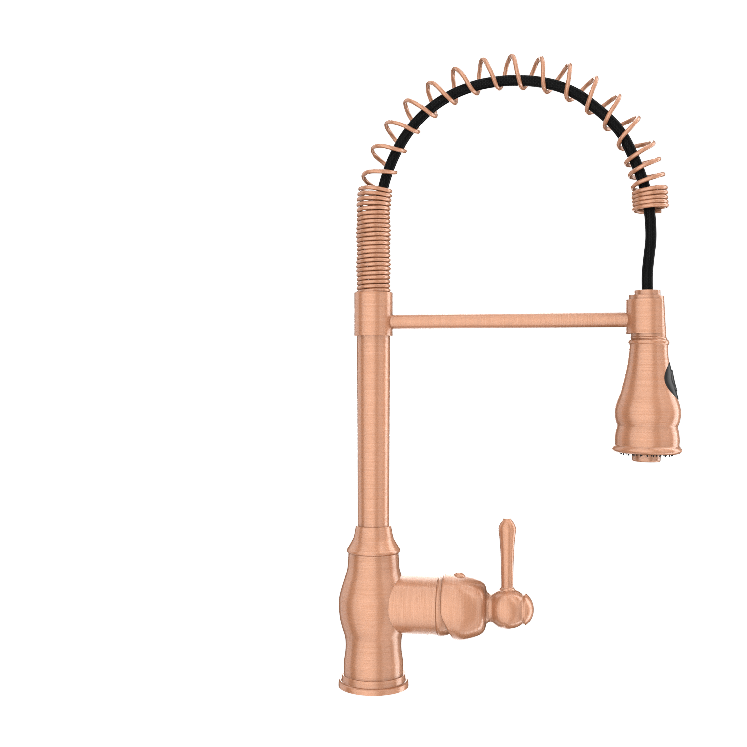 Copper Pre-Rinse Spring Kitchen Faucet, Single Level Solid Brass Kitchen Sink Faucets with Pull Down Sprayer - AK96518C