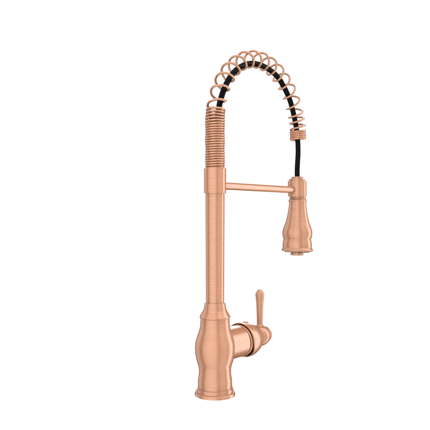 Copper Pre-Rinse Spring Kitchen Faucet, Single Level Solid Brass Kitchen Sink Faucets with Pull Down Sprayer - AK96518C