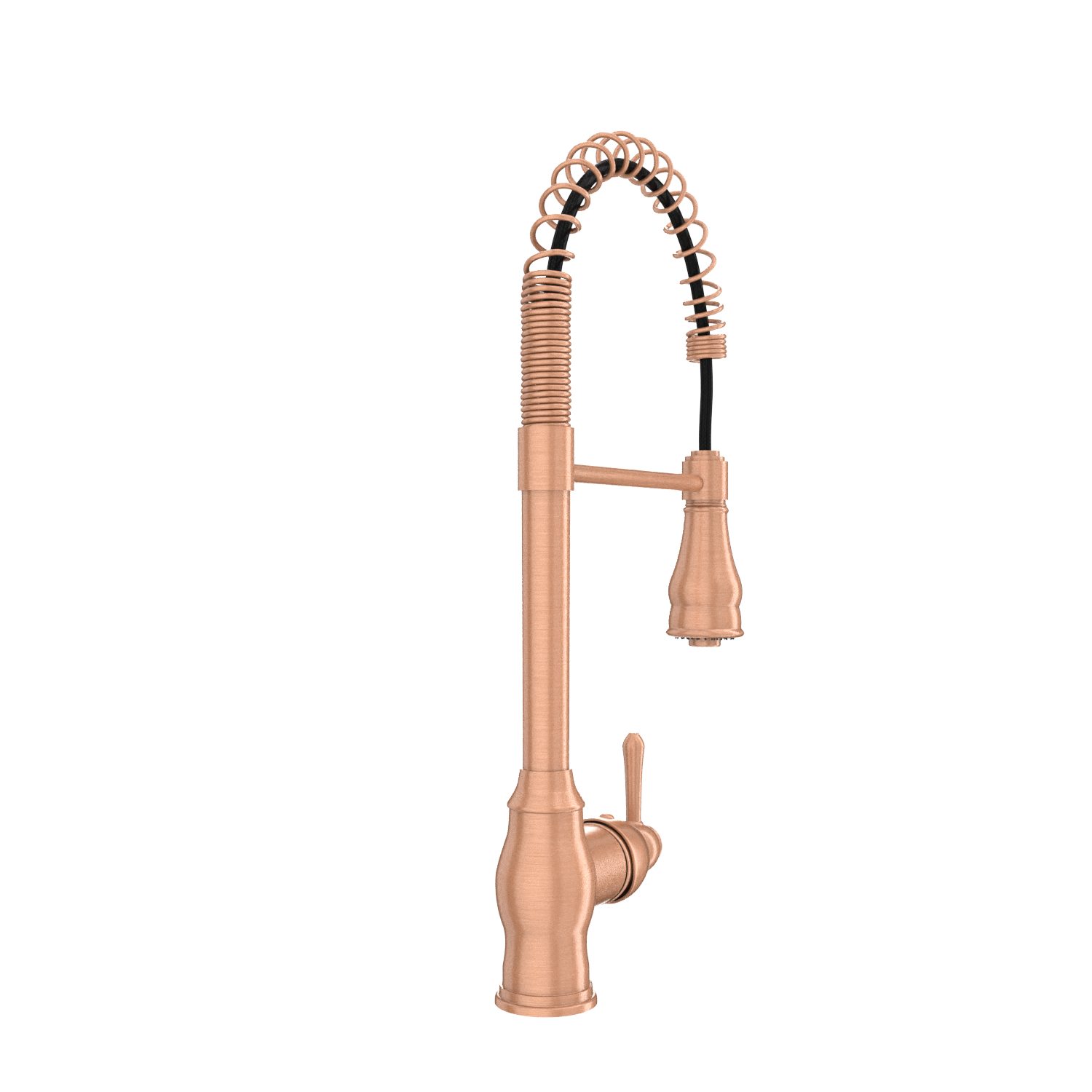 Copper Pre-Rinse Spring Kitchen Faucet, Single Level Solid Brass Kitchen Sink Faucets with Pull Down Sprayer - AK96518C