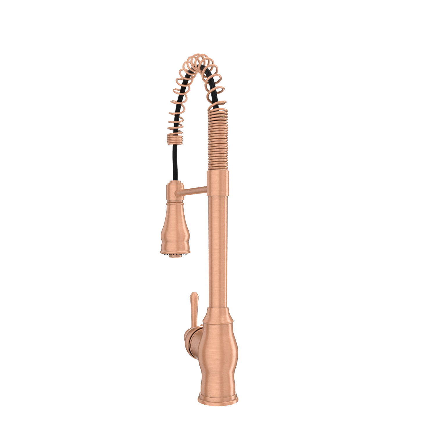 Copper Pre-Rinse Spring Kitchen Faucet, Single Level Solid Brass Kitchen Sink Faucets with Pull Down Sprayer - AK96518C