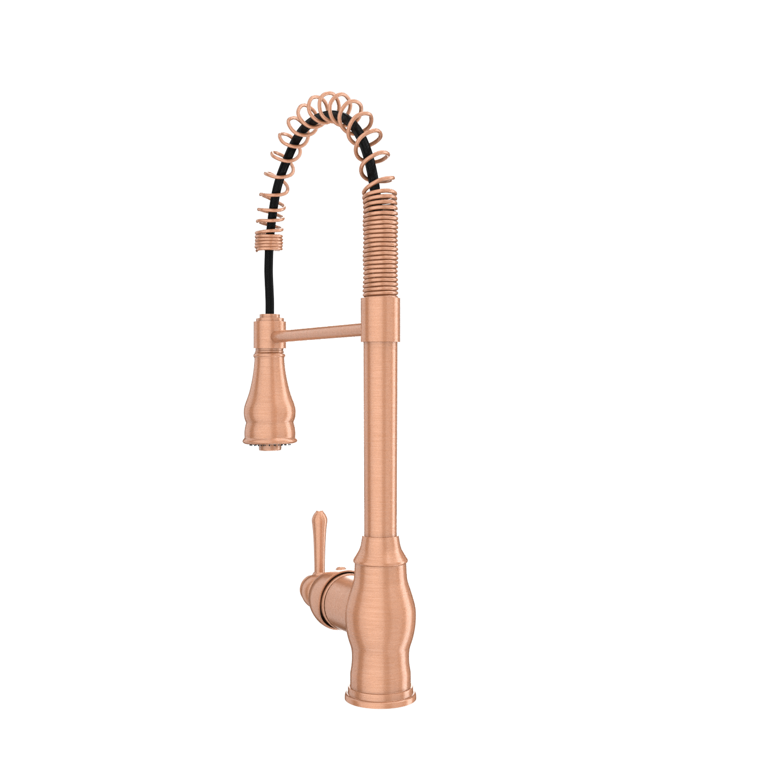 Copper Pre-Rinse Spring Kitchen Faucet, Single Level Solid Brass Kitchen Sink Faucets with Pull Down Sprayer - AK96518C