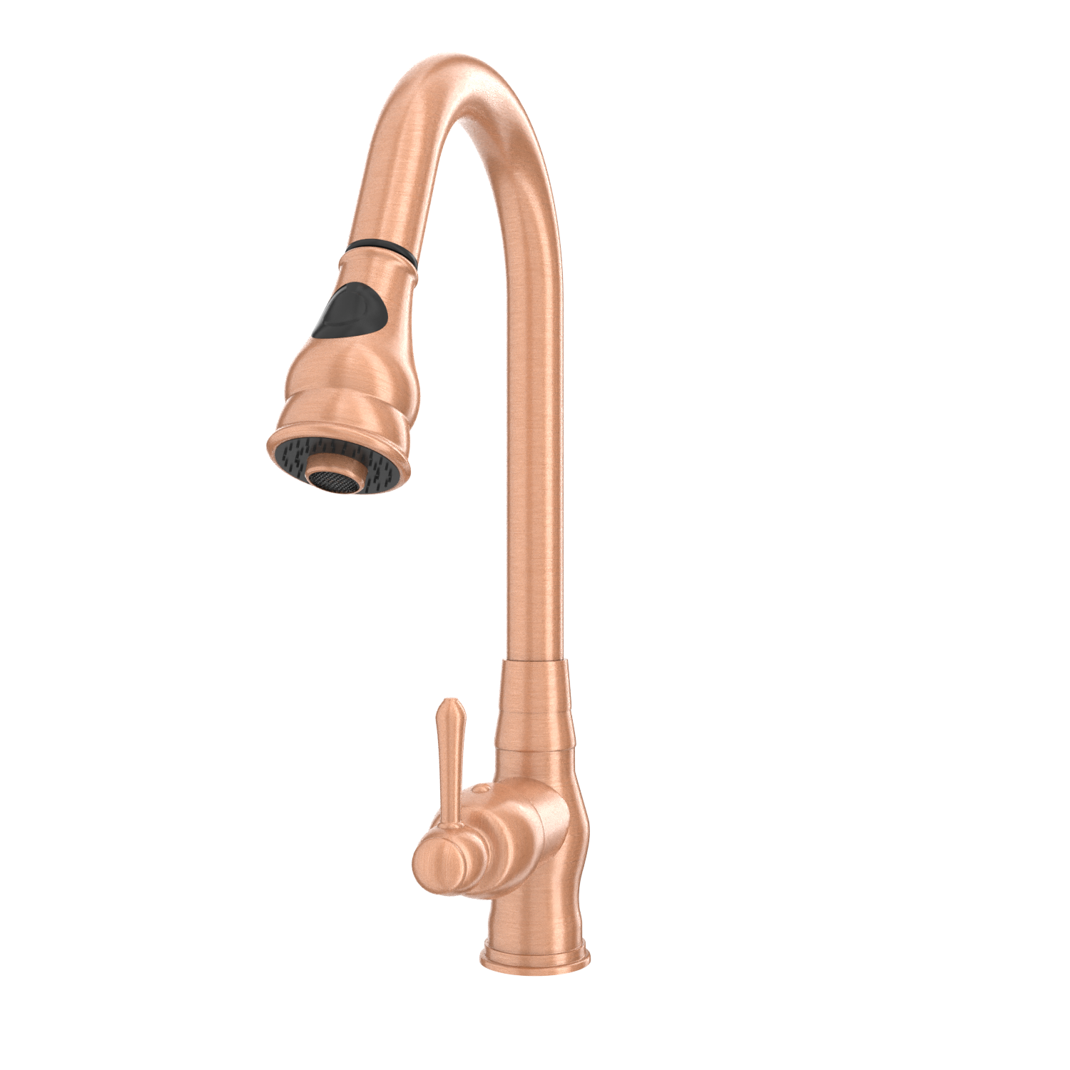 Copper Kitchen Faucet with Soap Dispenser, Single Handle Solid Brass High Arc Pull Down Sprayer Head Kitchen Sink Faucets with Deck Plate
