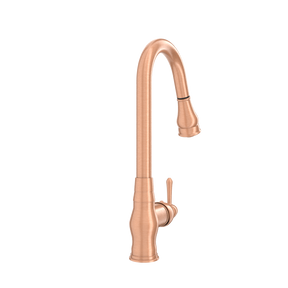 Copper Pull Out Kitchen Faucet, Single Level Solid Brass Kitchen Sink Faucets with Pull Down Sprayer - AK96418C