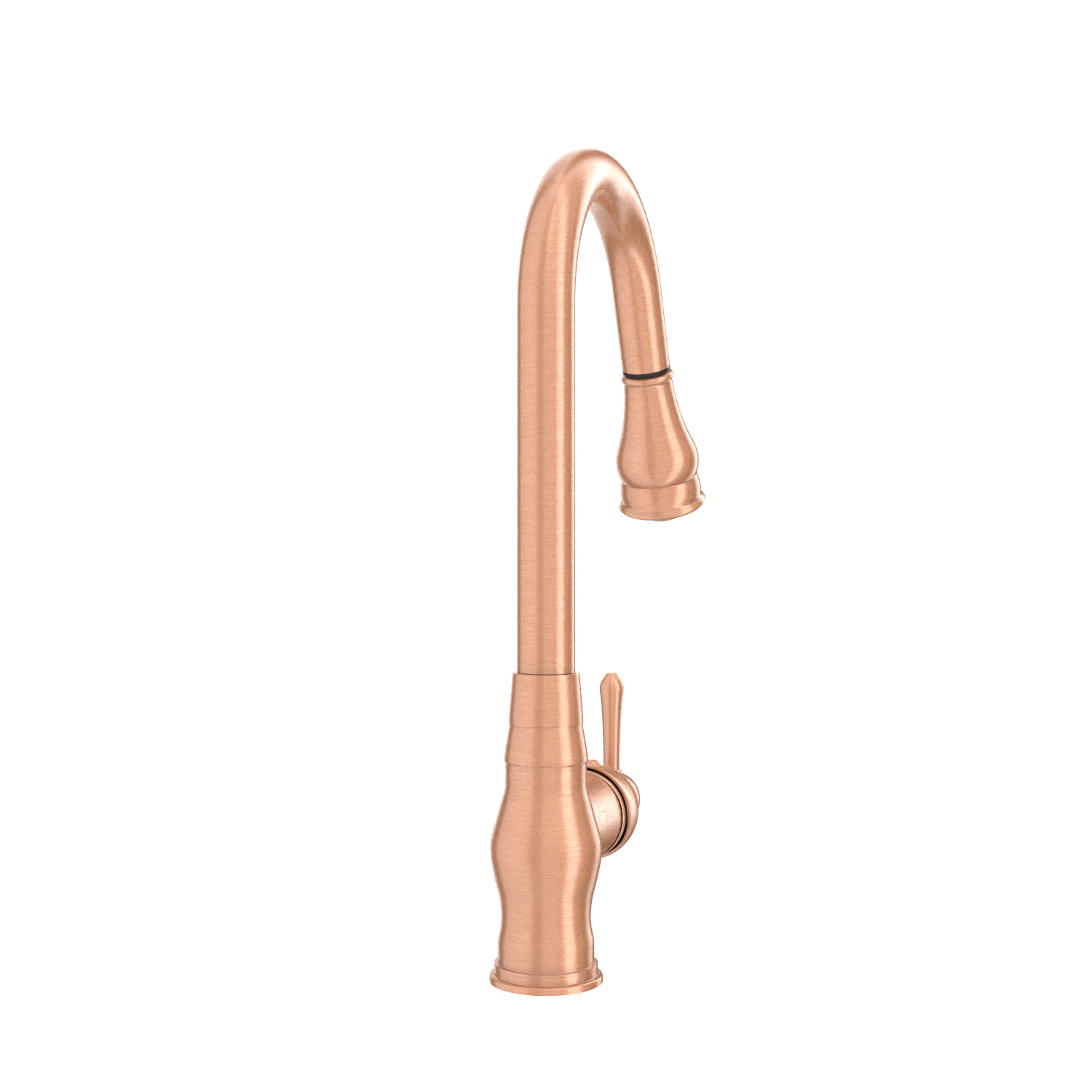 Copper Kitchen Faucet with Soap Dispenser, Single Handle Solid Brass High Arc Pull Down Sprayer Head Kitchen Sink Faucets with Deck Plate