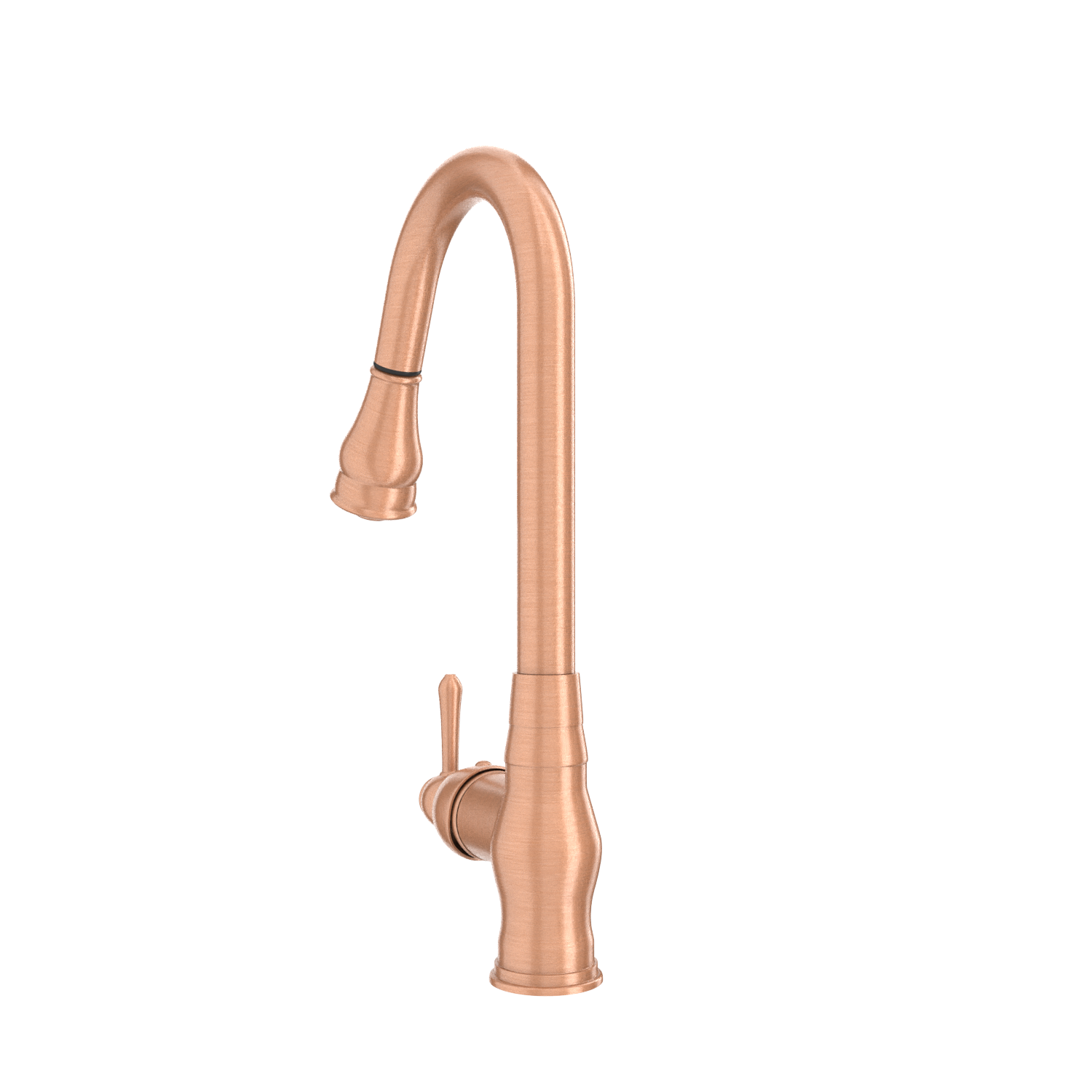Copper Kitchen Faucet with Soap Dispenser, Single Handle Solid Brass High Arc Pull Down Sprayer Head Kitchen Sink Faucets with Deck Plate