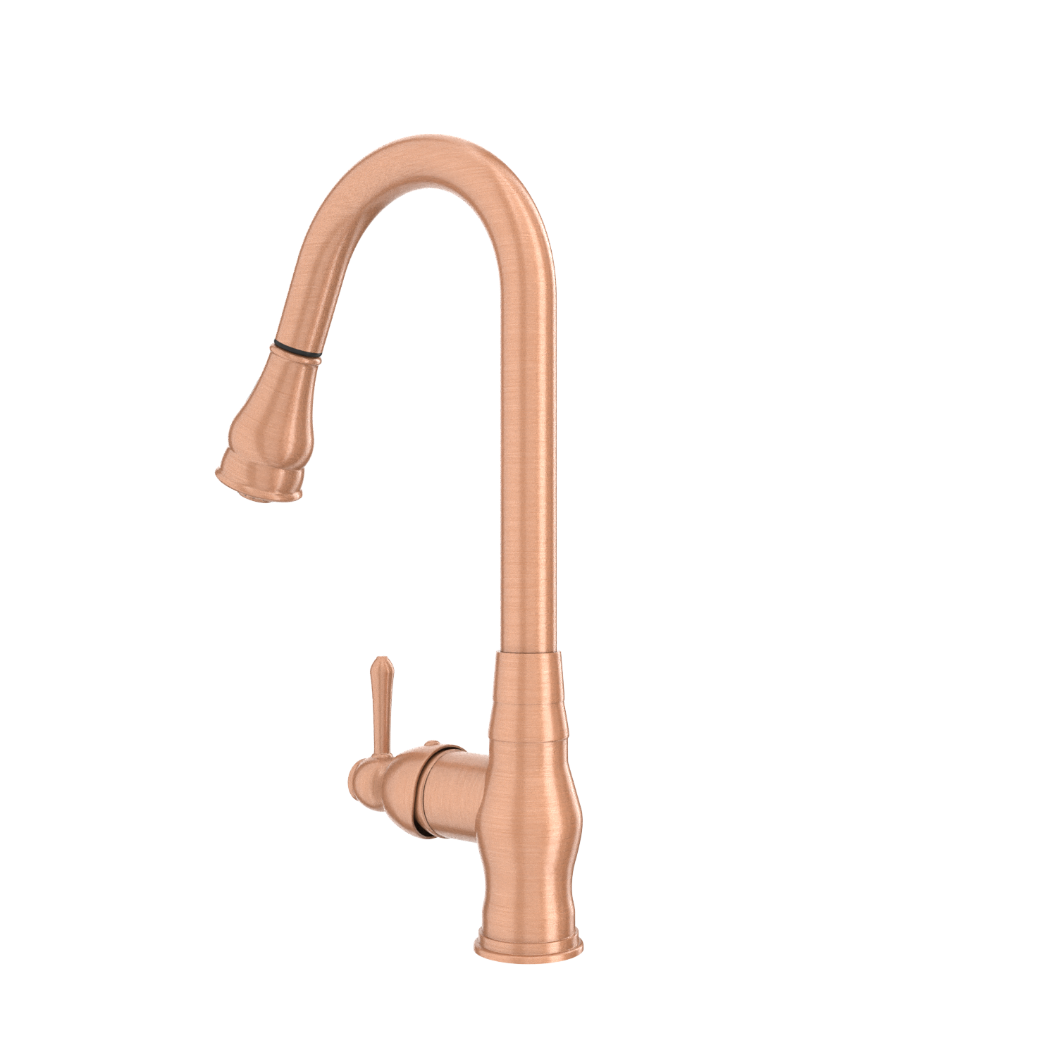 Copper Kitchen Faucet with Soap Dispenser, Single Handle Solid Brass High Arc Pull Down Sprayer Head Kitchen Sink Faucets with Deck Plate