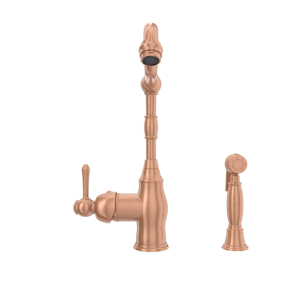 One-Handle Copper Widespread Kitchen Faucet with Side Sprayer - AK96918C