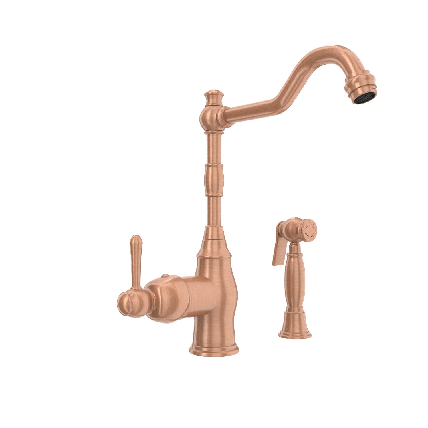 One-Handle Copper Widespread Kitchen Faucet with Side Sprayer - AK96918C